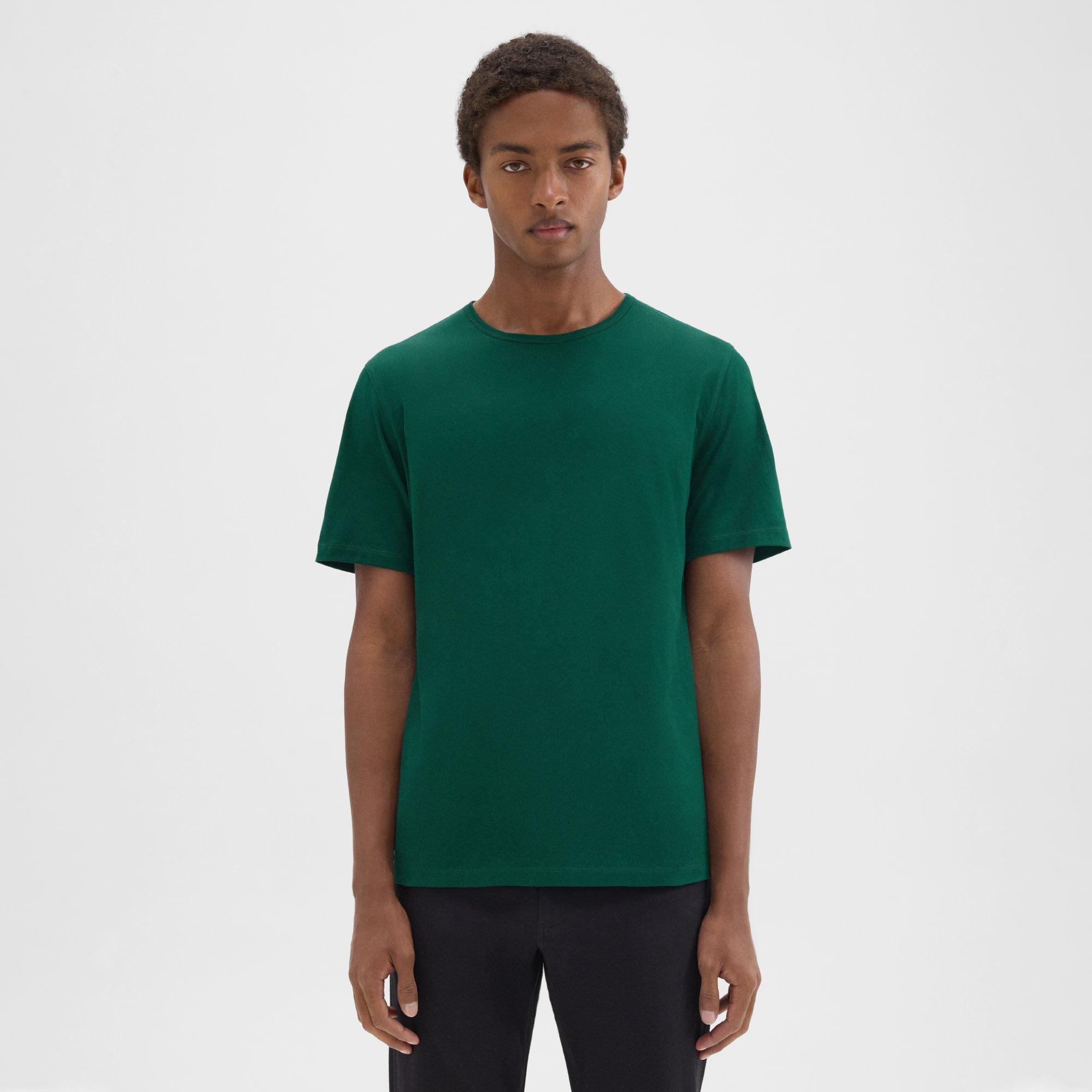 Theory Precise Tee In Luxe Cotton Jersey In Foliage