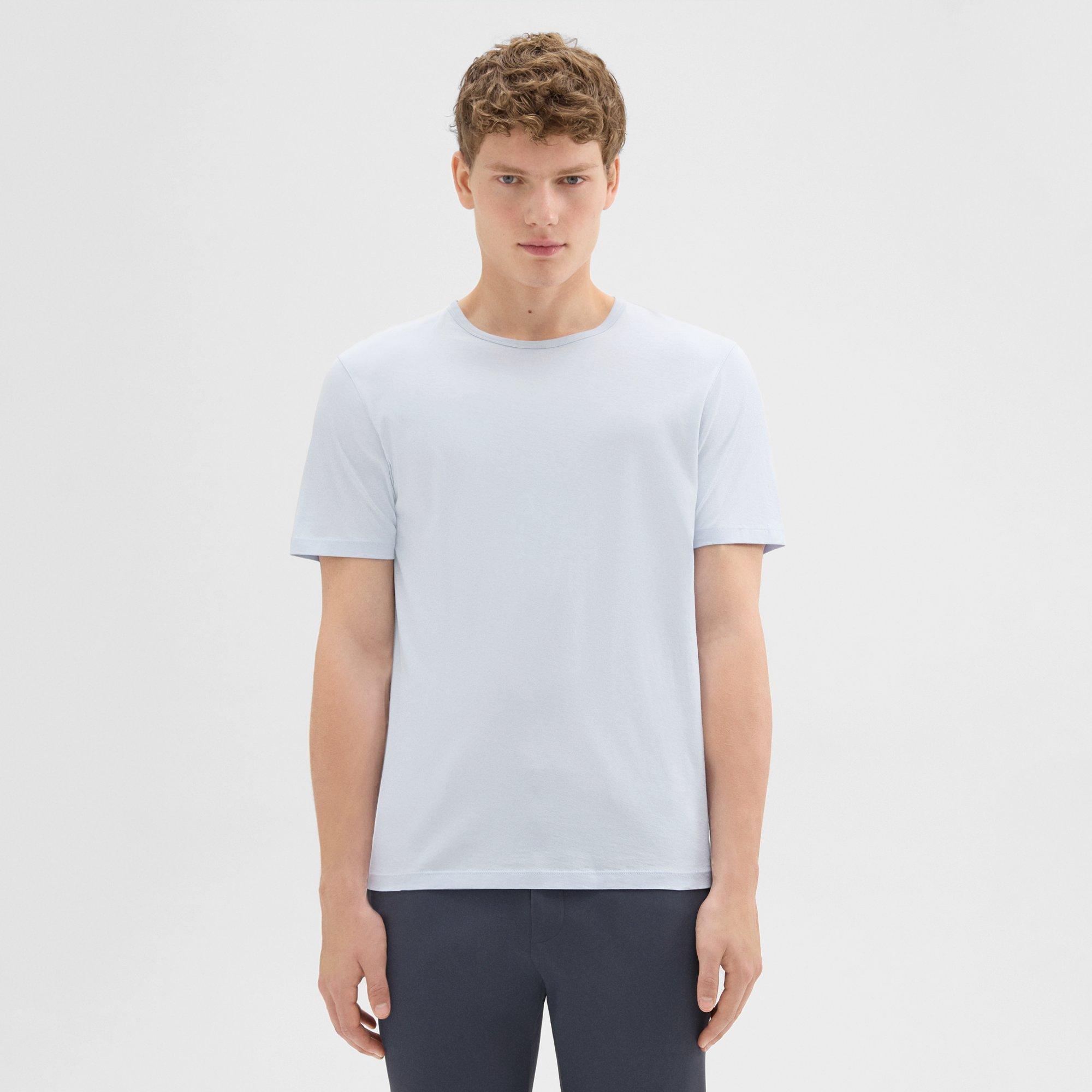 Theory Precise Tee In Luxe Cotton Jersey In Skylight