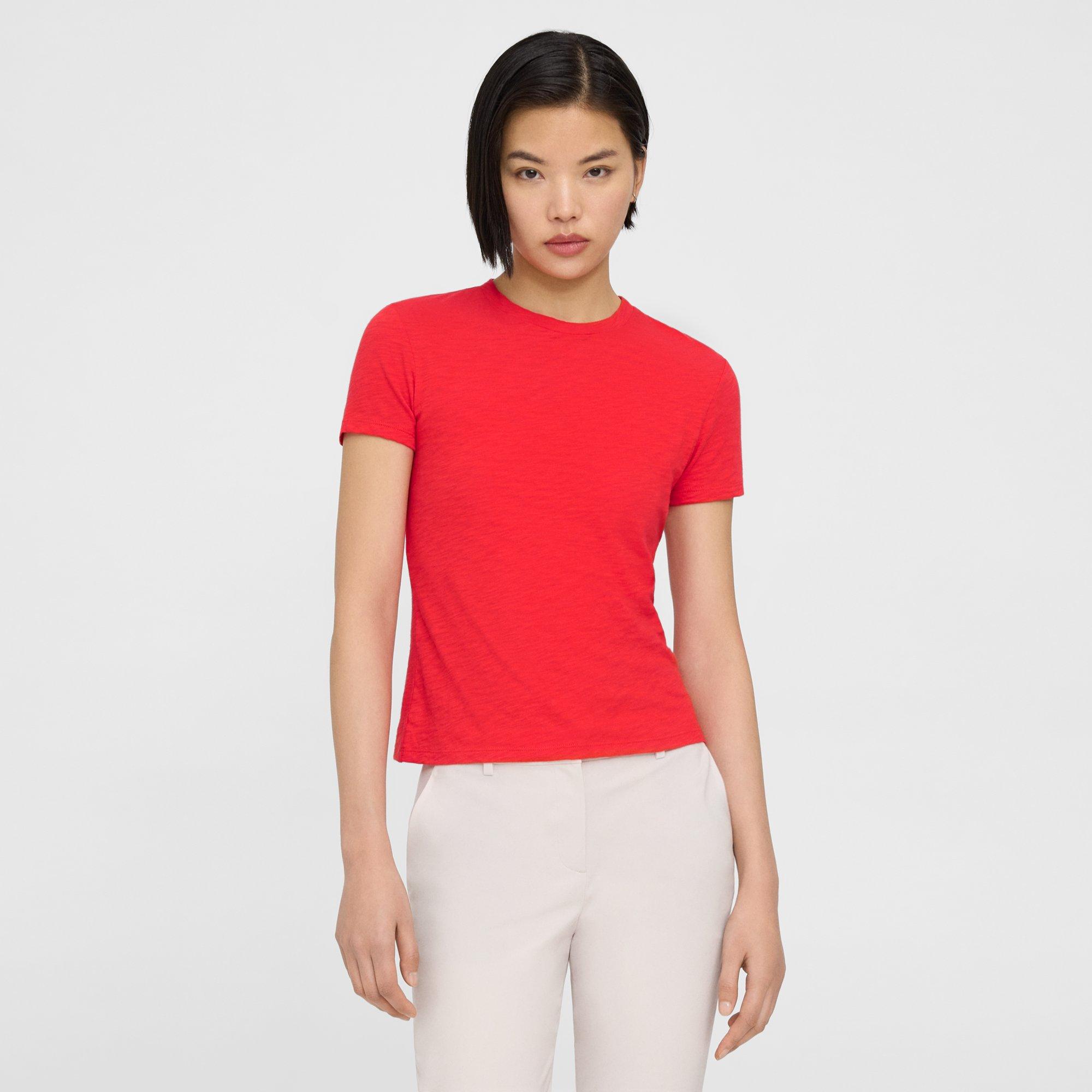 Theory Tiny Tee Round-neck Cotton-jersey T-shirt In Grenadine