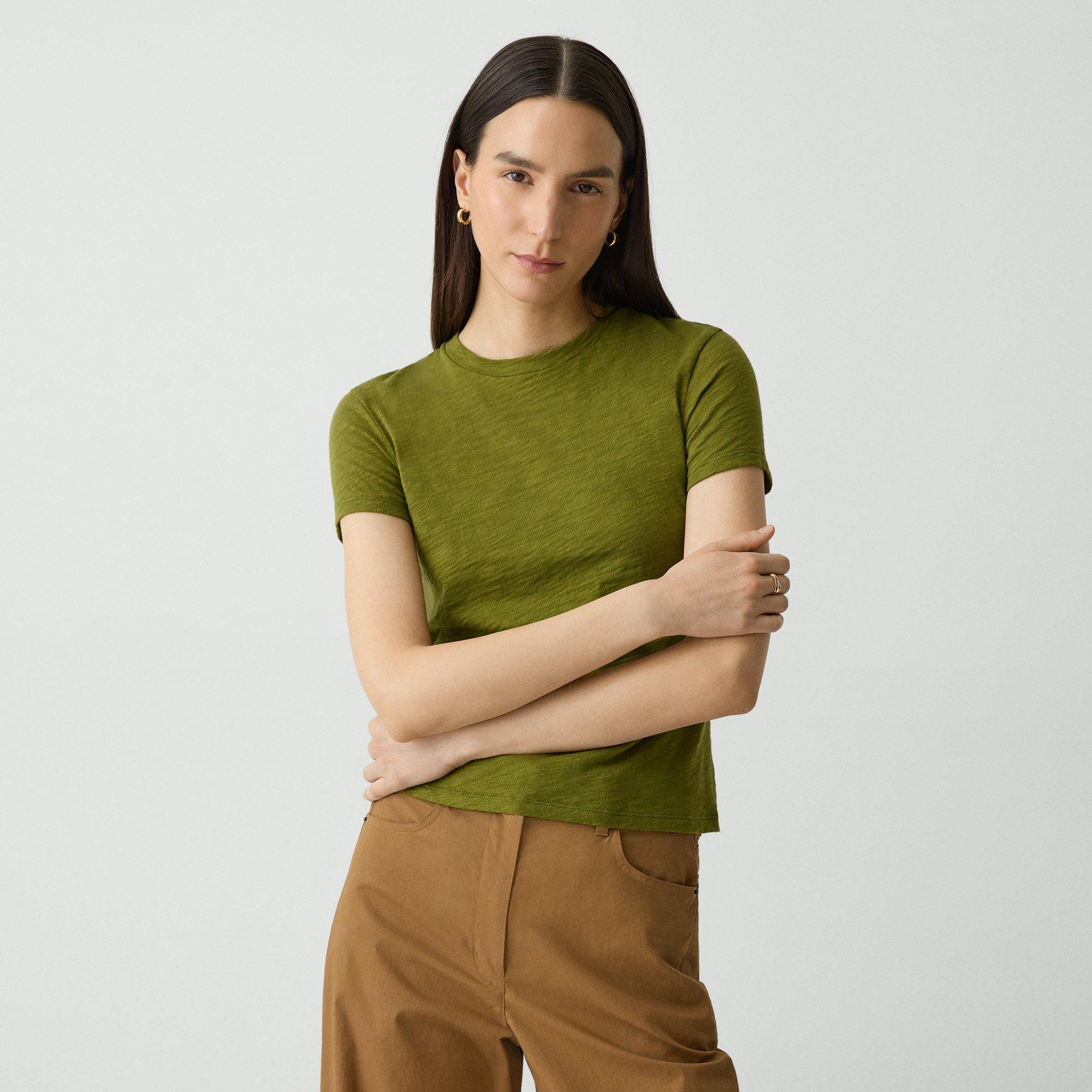 Theory Tiny Tee 2 Nebulous Organic Cotton Top In Green