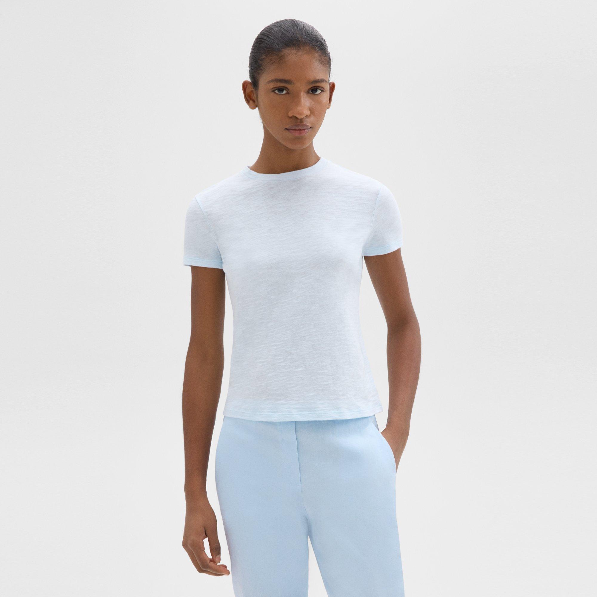 Shop Theory Tiny Tee In Organic Slub Cotton In Skylight