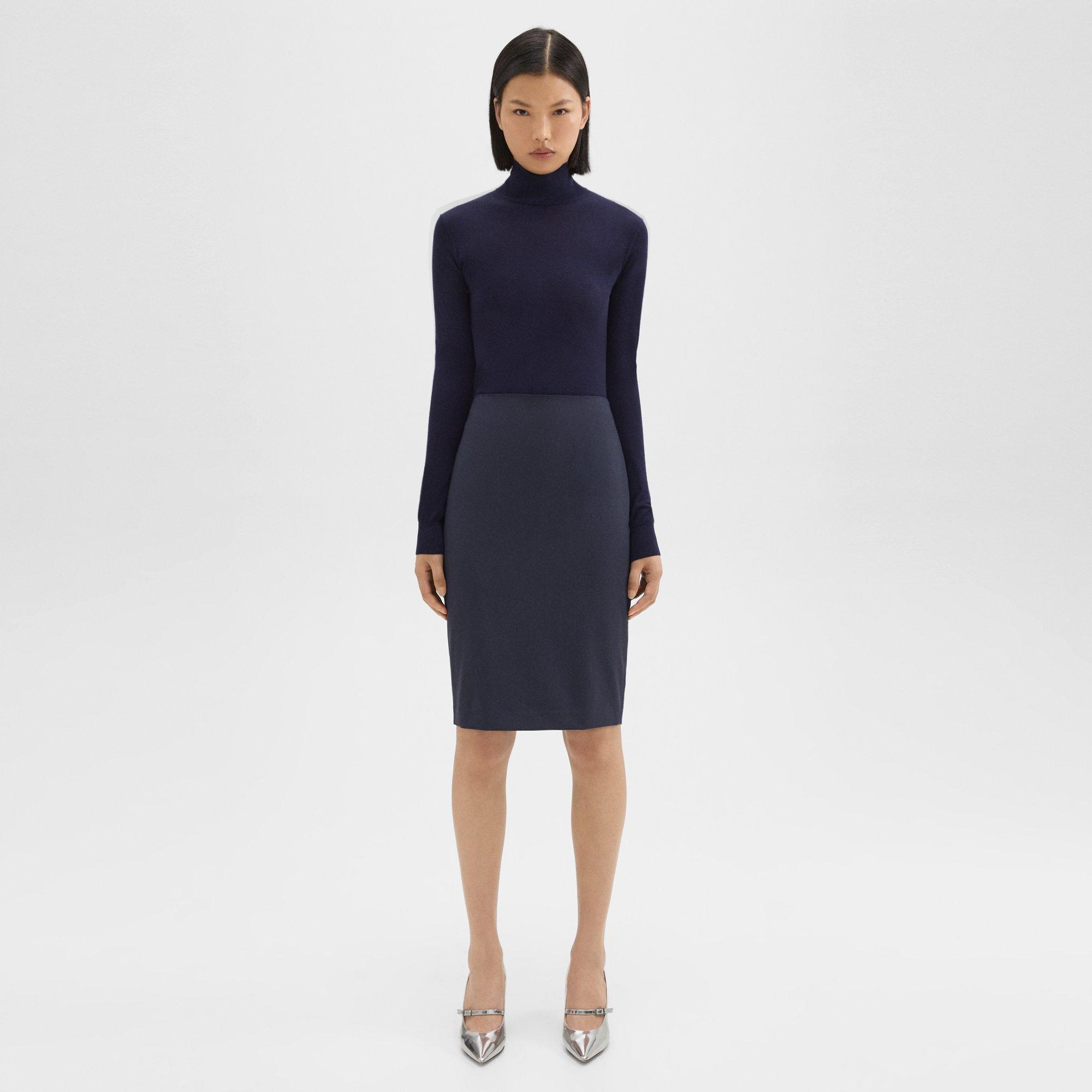 THEORY PENCIL SKIRT IN GOOD WOOL