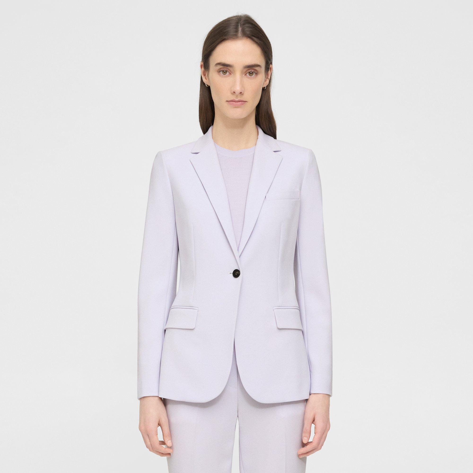 Theory Staple Blazer In Admiral Crepe In Hydrangea