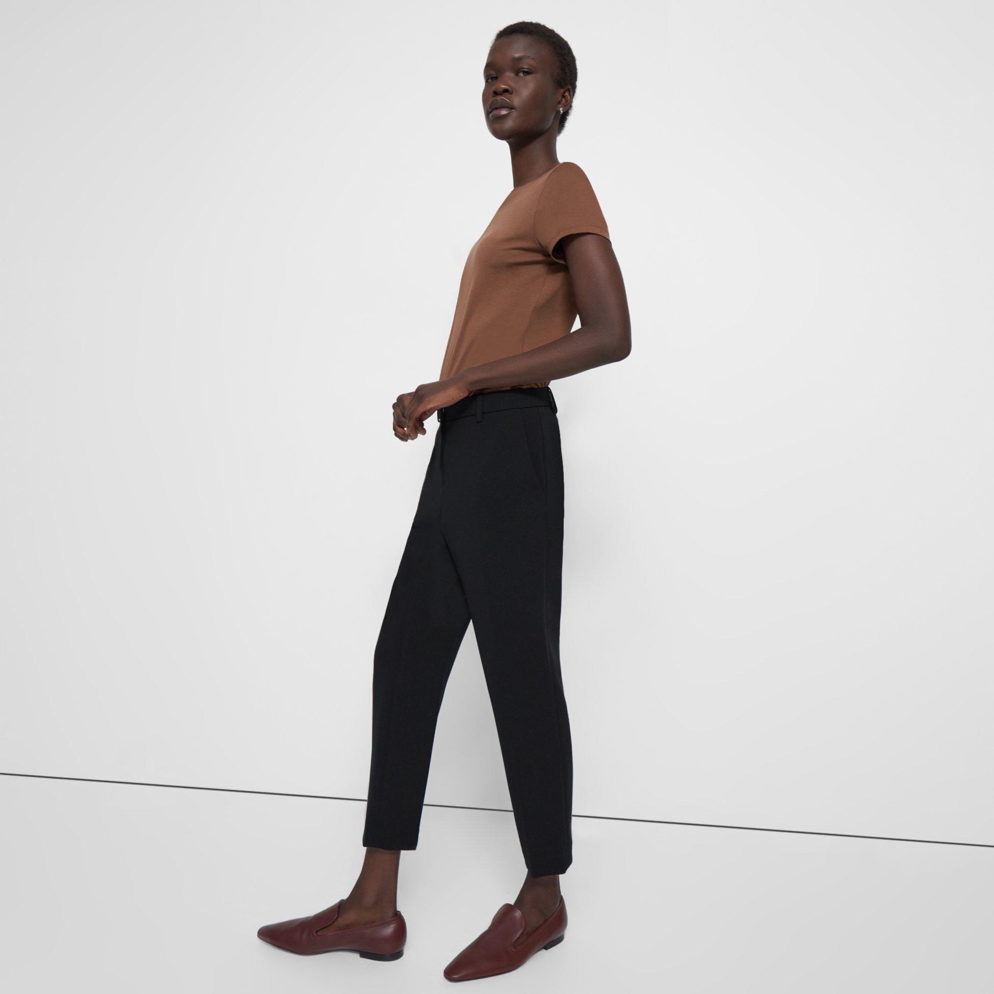 Theory Treeca Pant In Admiral Crepe In Black