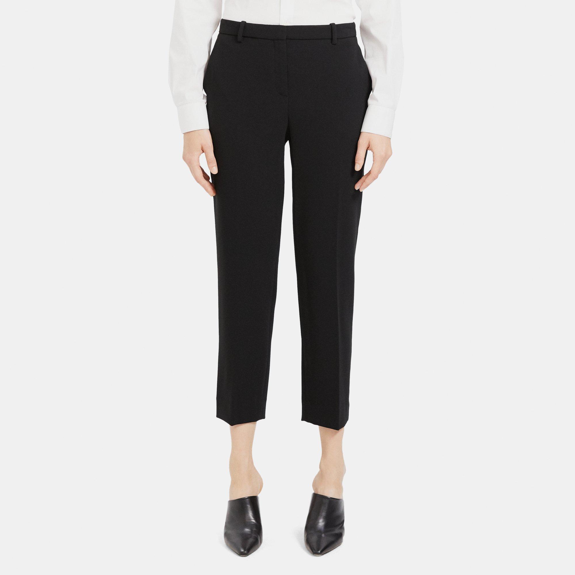 Theory Treeca Pant In Admiral Crepe In Black