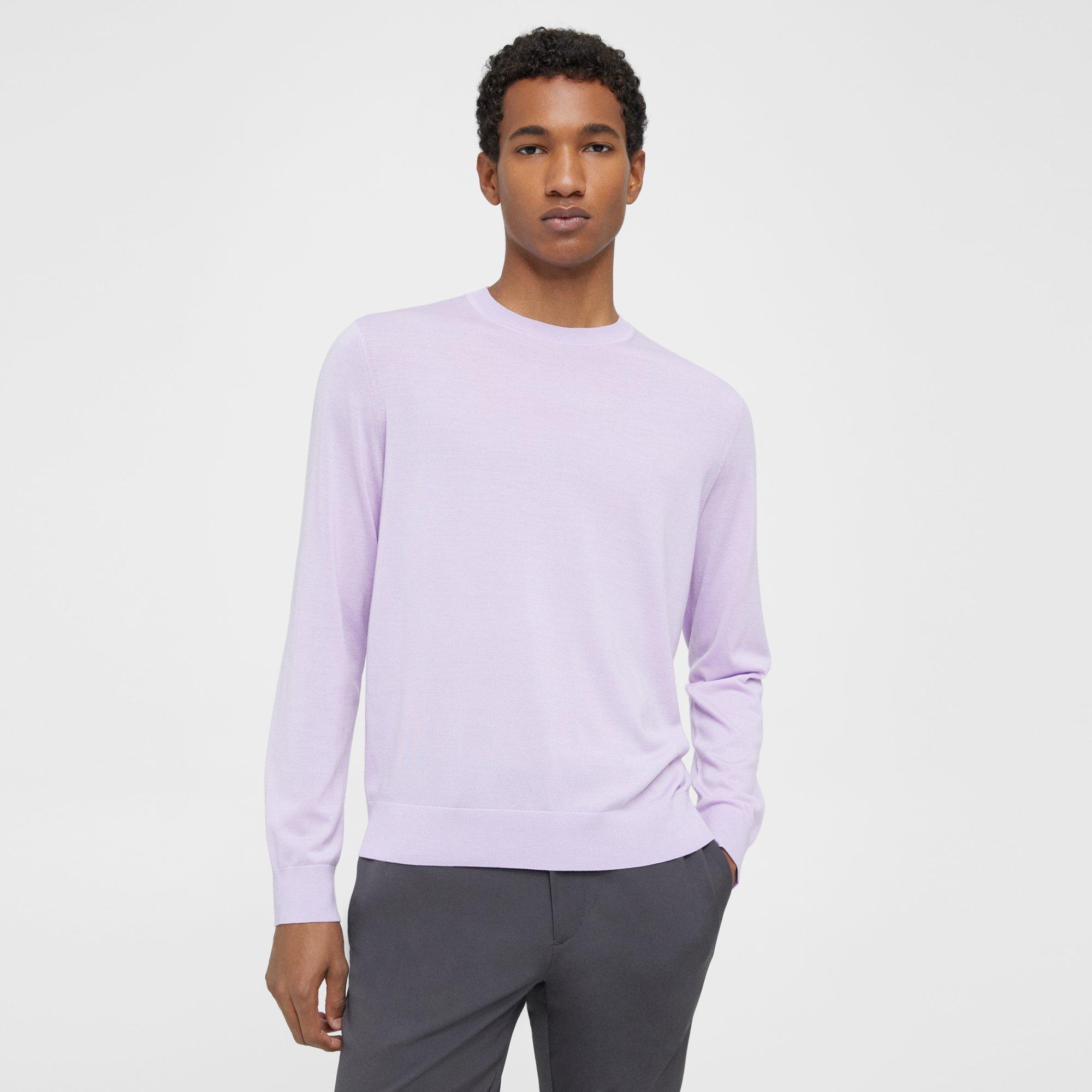 Theory Crewneck Sweater In Regal Wool In Misty Haze