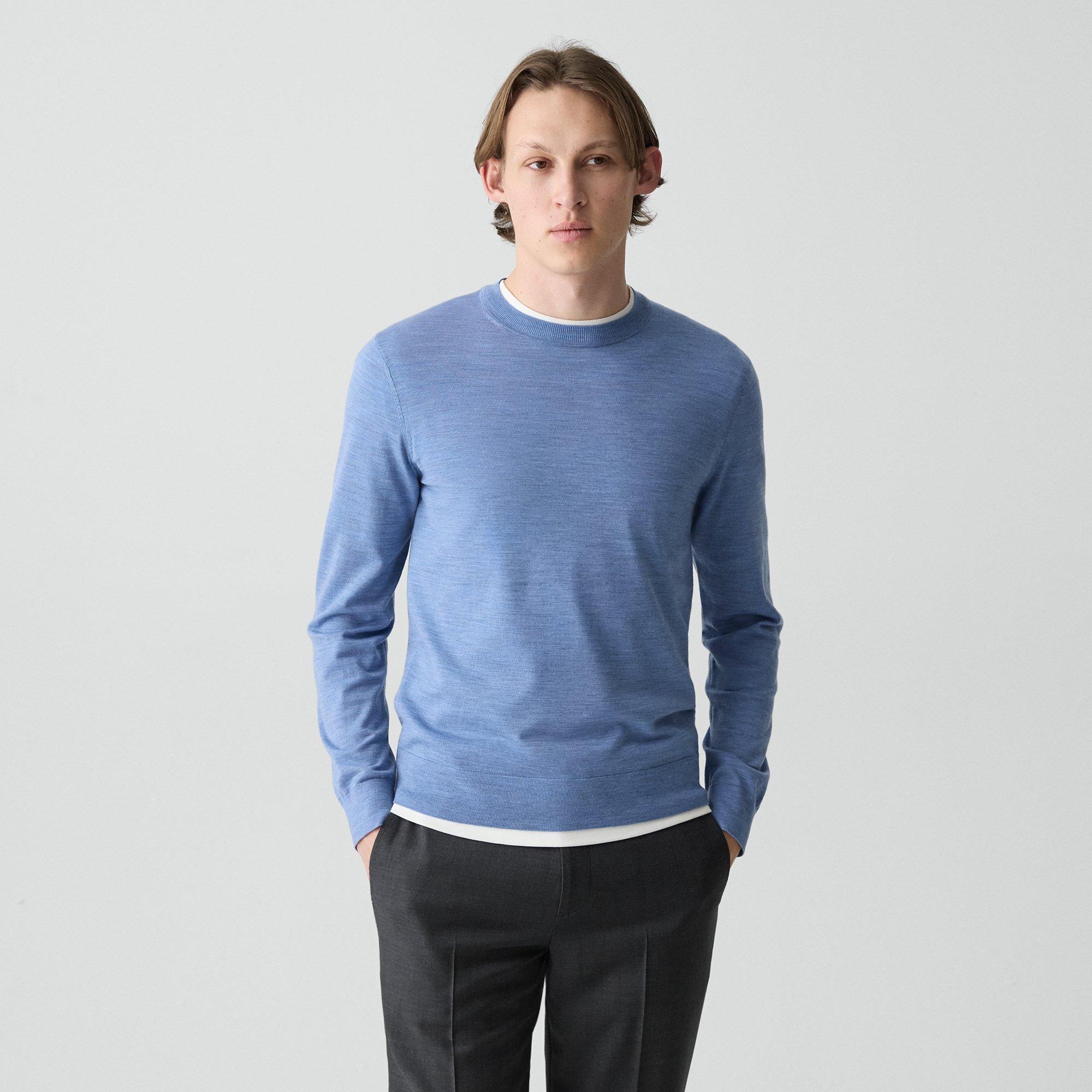 Theory Crewneck Sweater In Regal Wool In Blue