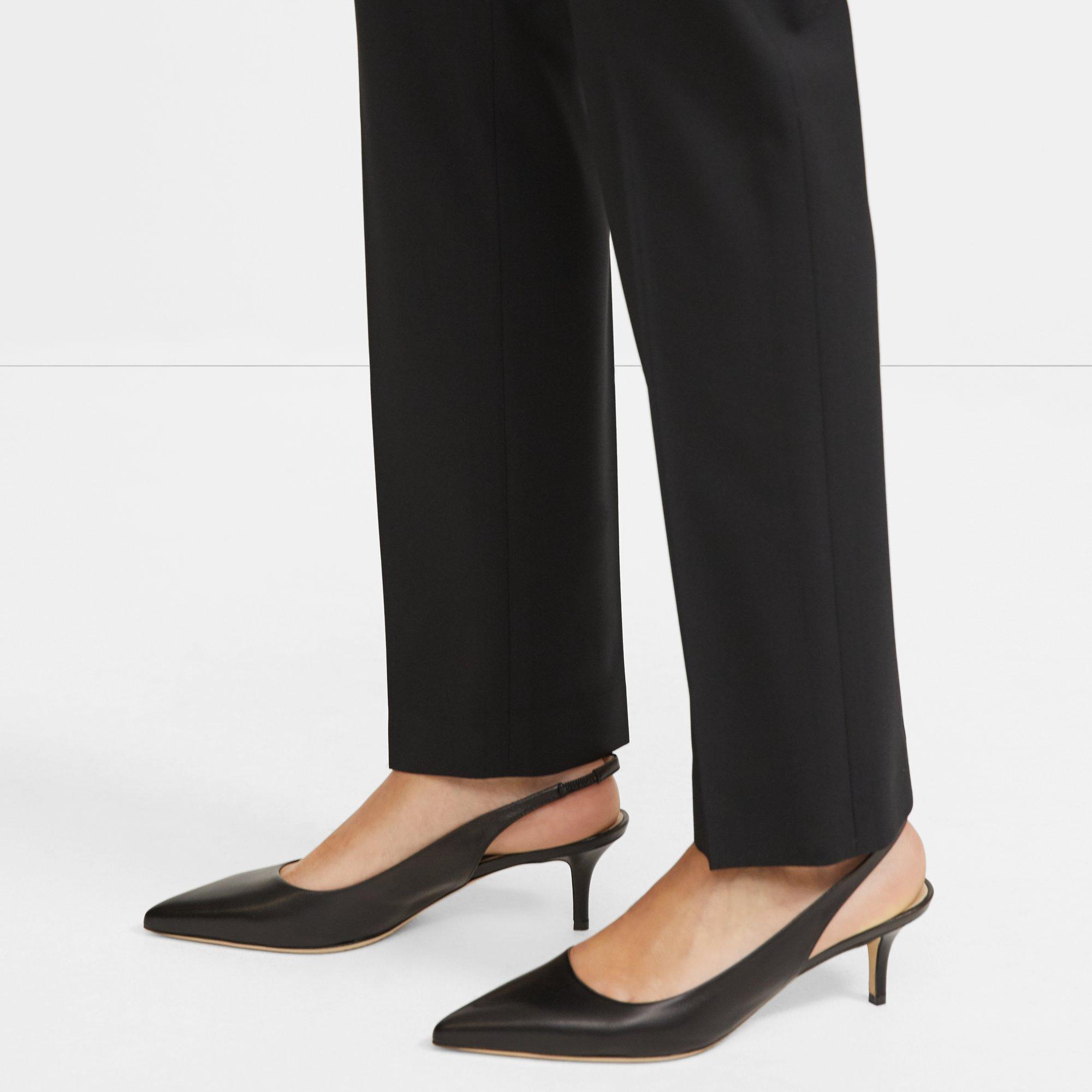 Theory City Slingback In Leather In Black