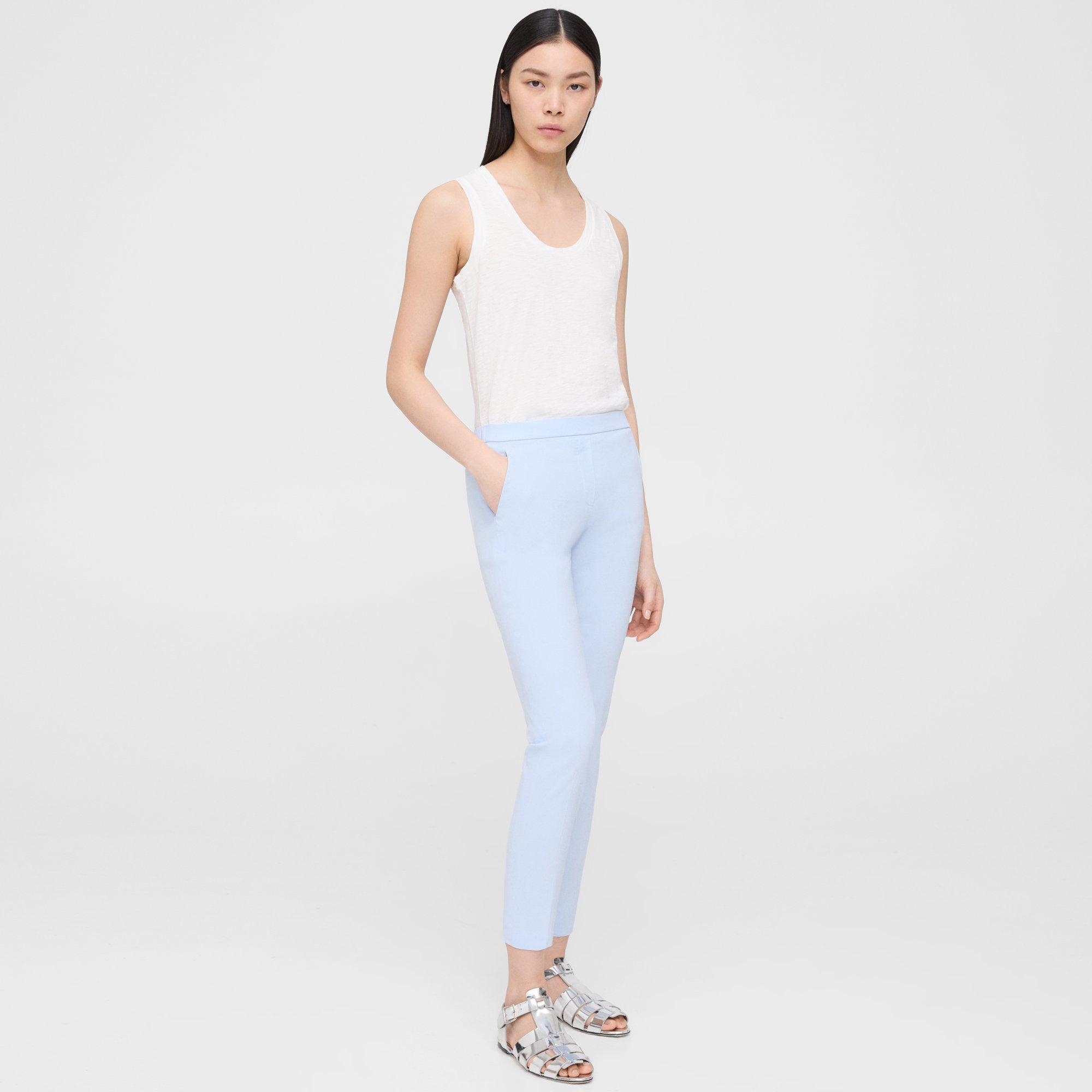 Theory Cropped Karottenhose Aus Einer Leinenmischung In Breeze