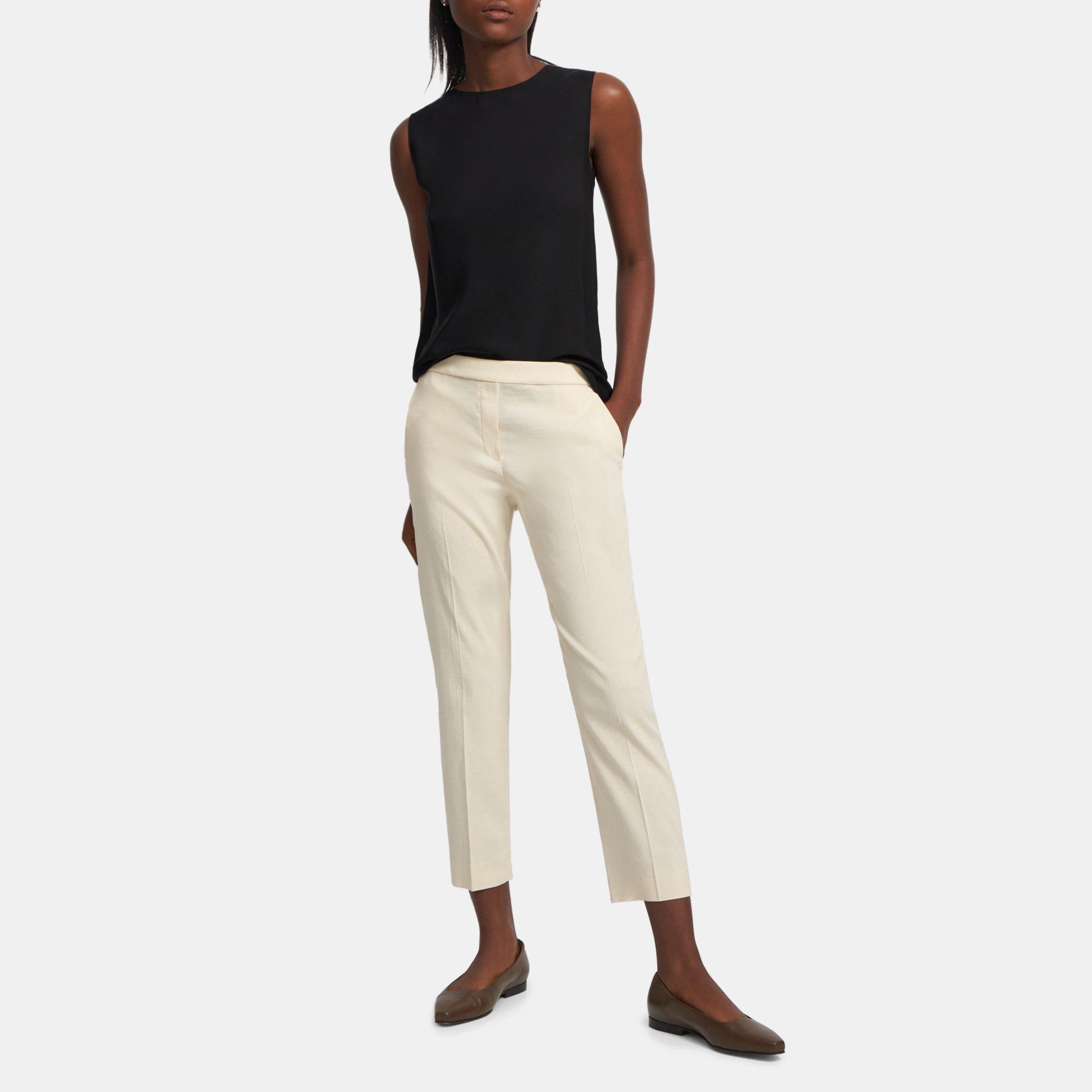 Theory Treeca Pull-on Pant In Good Linen In Light Linen