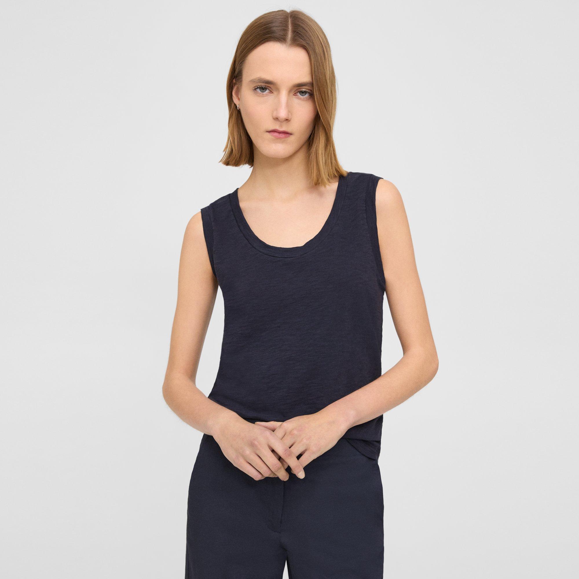 Theory Easy Tank Top In Organic Slub Cotton In Concord