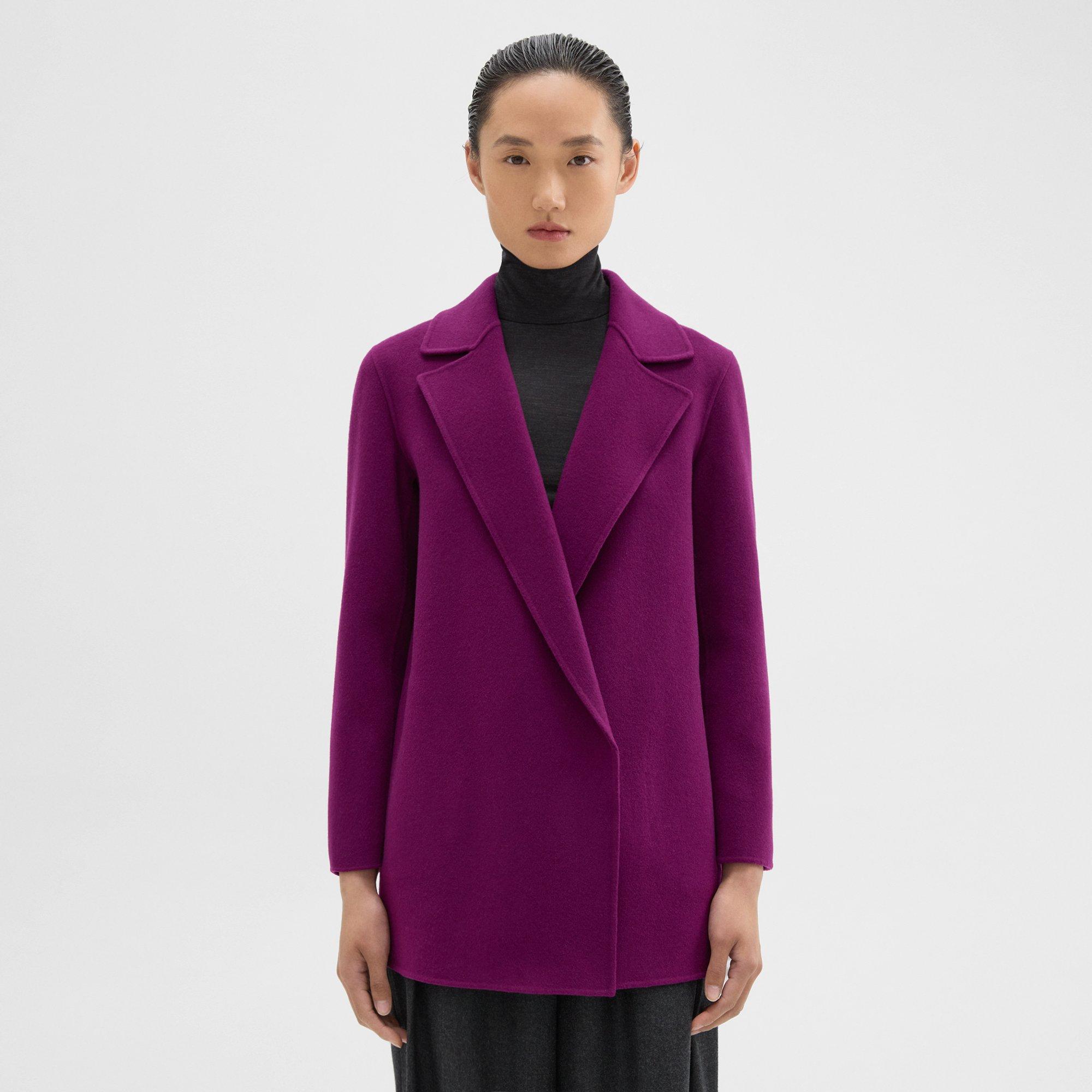 Theory Clairene Jacket In Double-face Wool-cashmere In Caspia