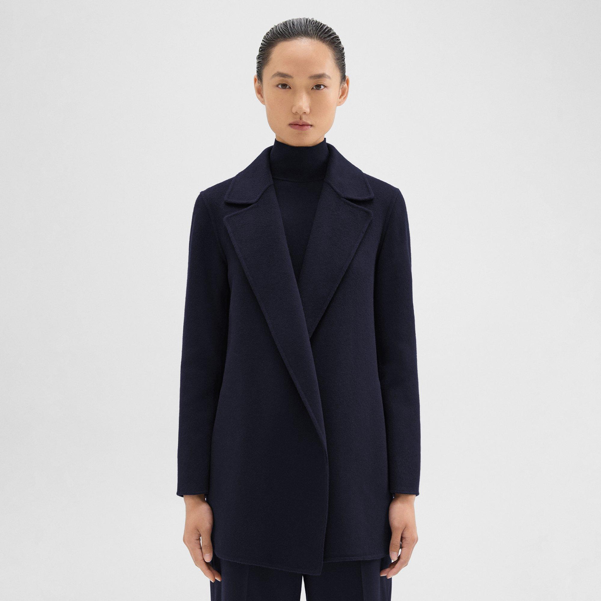 Theory Clairene Jacket In Double-face Wool-cashmere In New Navy