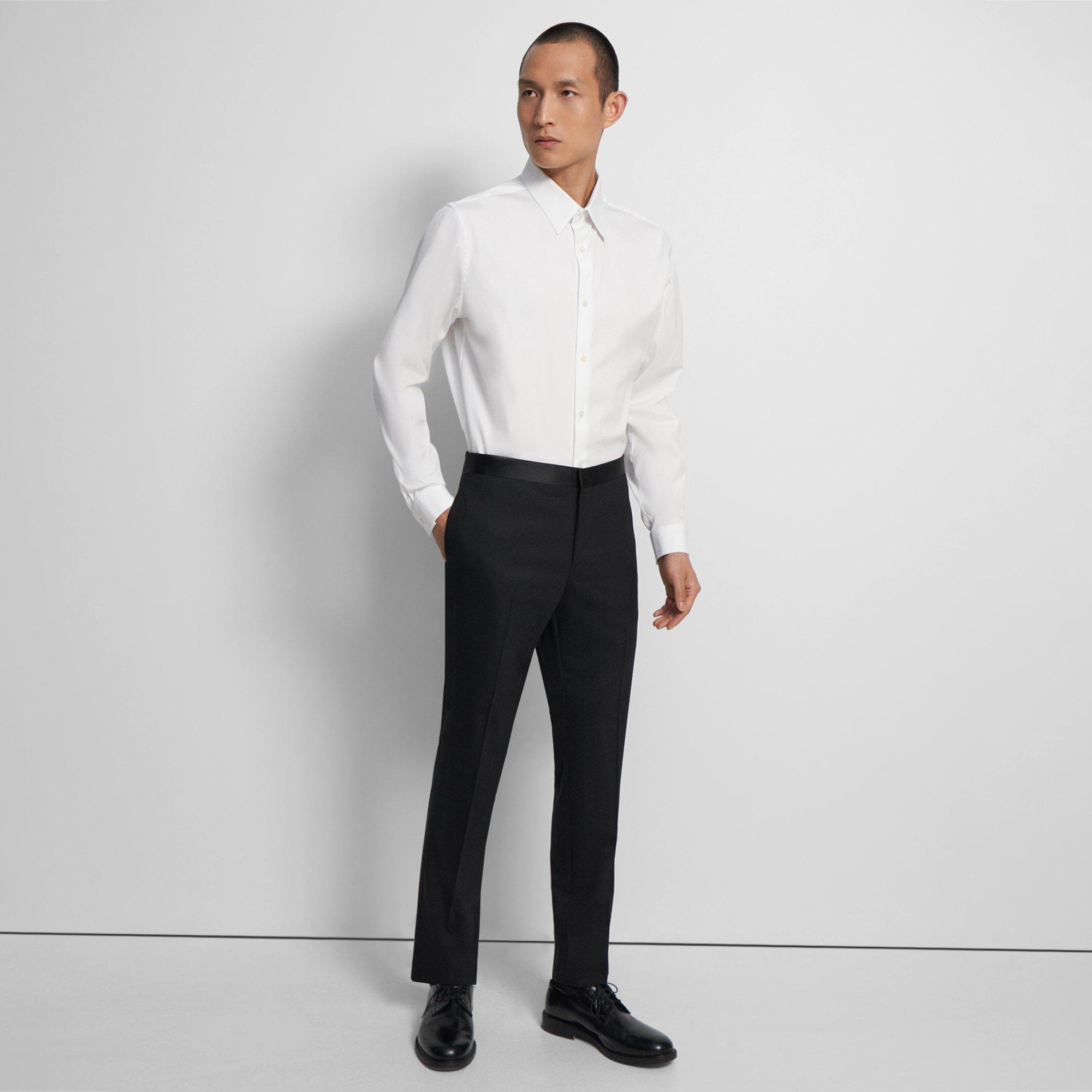 Theory Mayer Tuxedo Pant In Stretch Wool In Black
