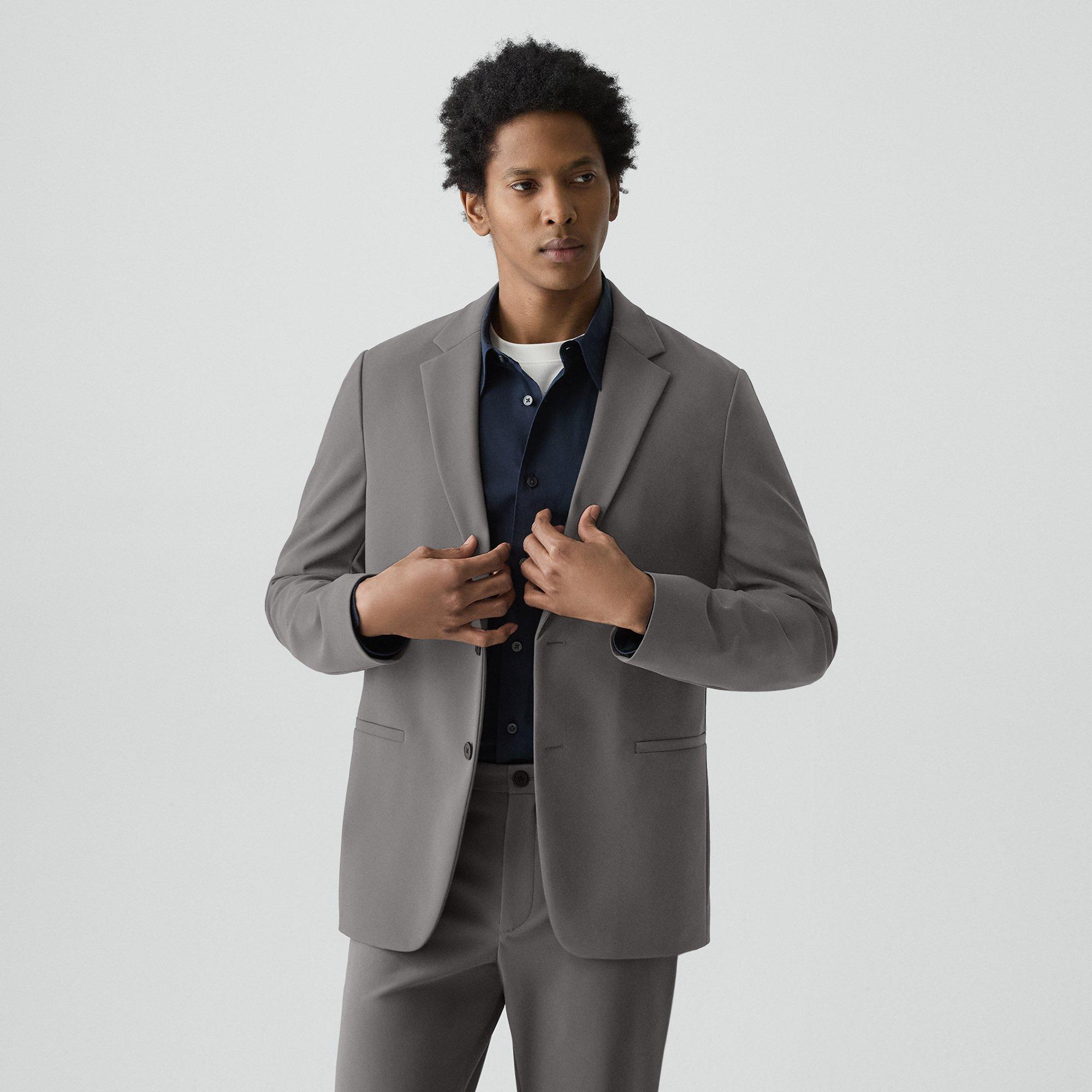 Theory Clinton Blazer In Precision Ponte In Gray