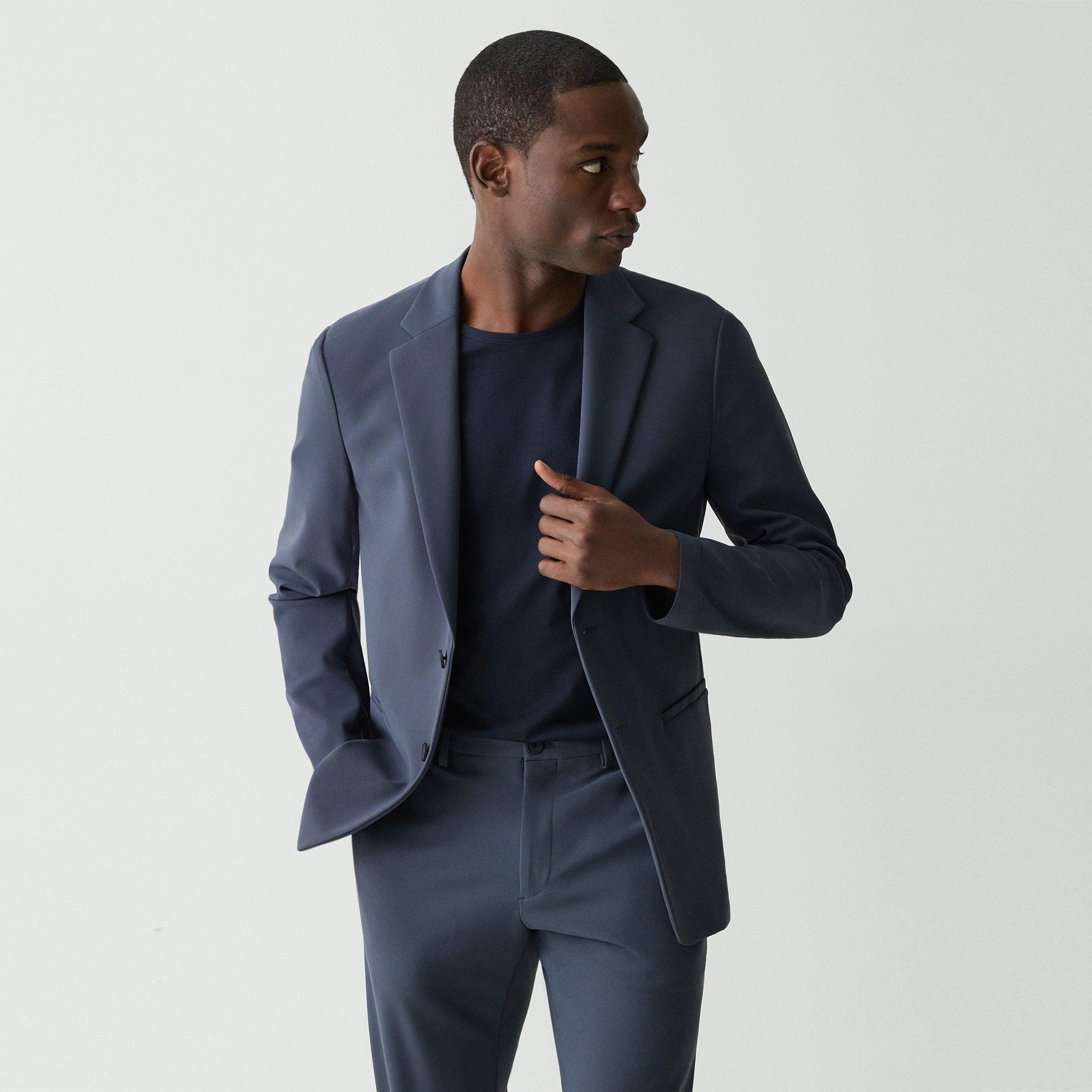 Theory Clinton Blazer In Precision Ponte In Basalt