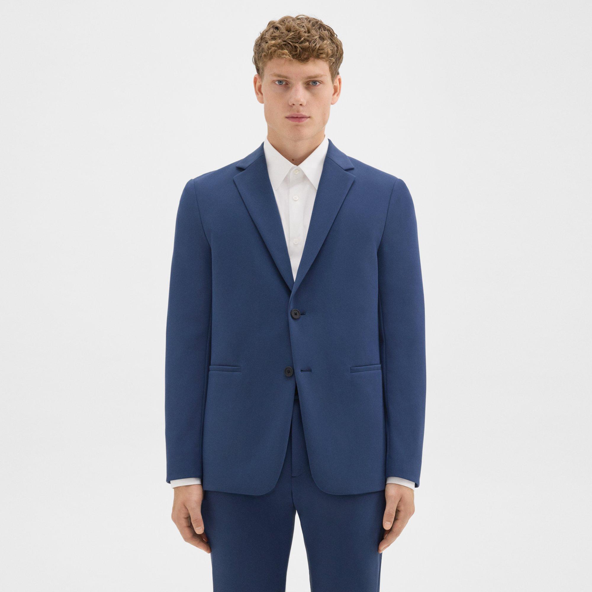 Theory Clinton Blazer In Precision Ponte In Deep Atlantic