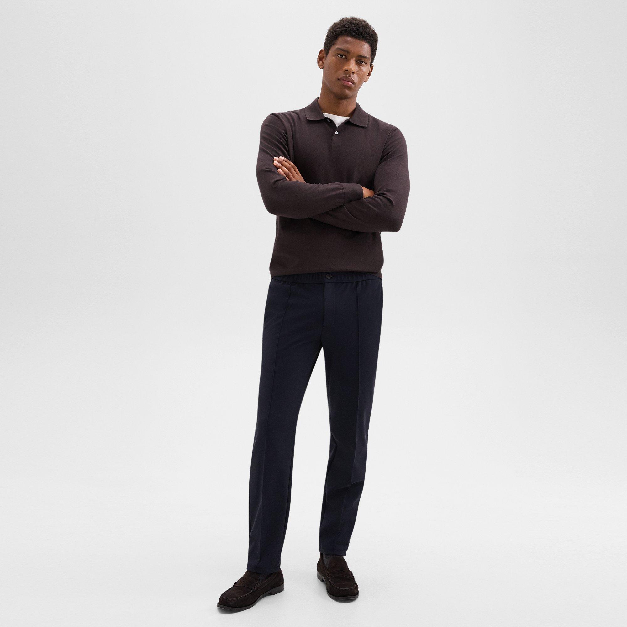 Theory Curtis Drawstring Pant In Precision Ponte In Baltic