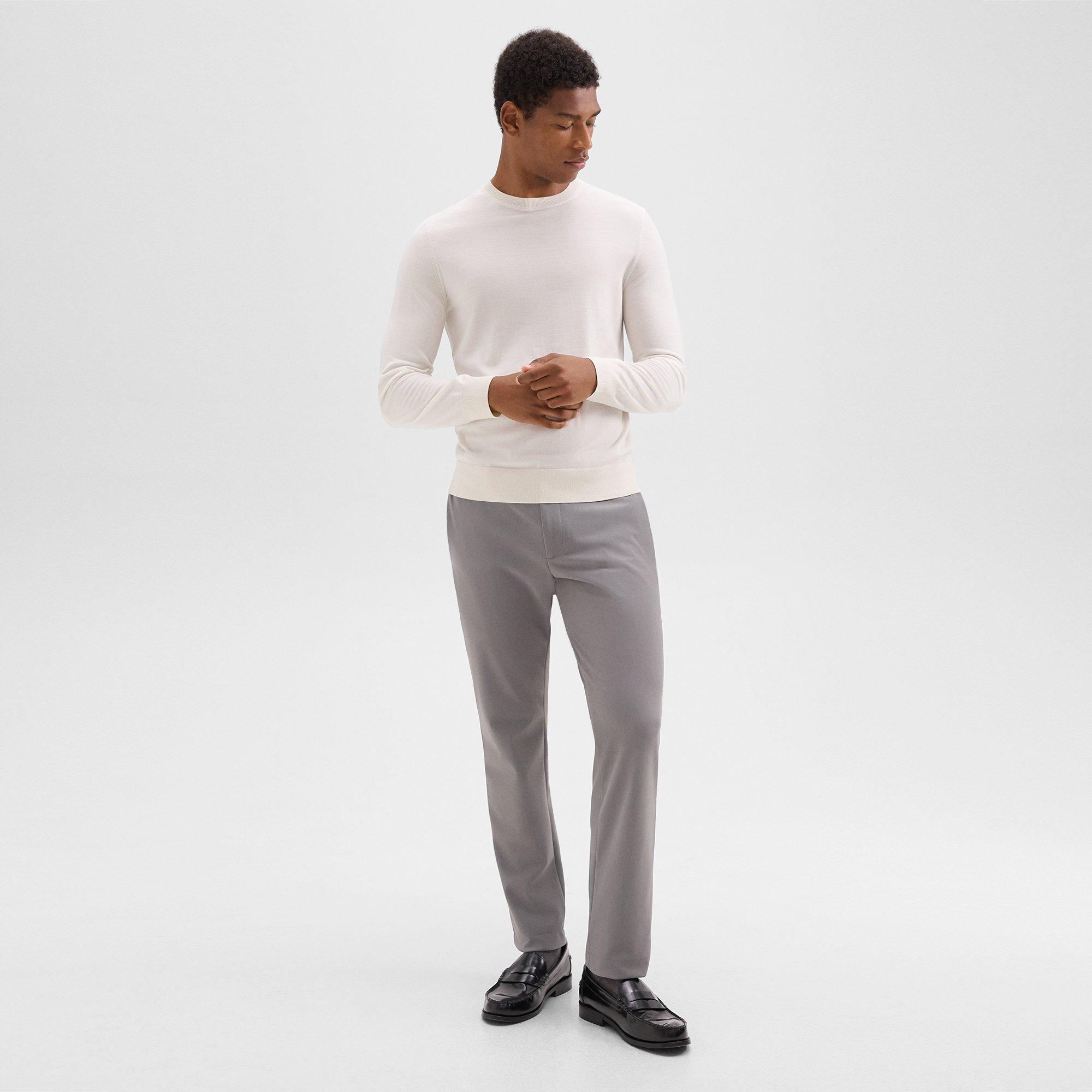 Theory Zaine Pant In Precision Ponte In Soft Grey
