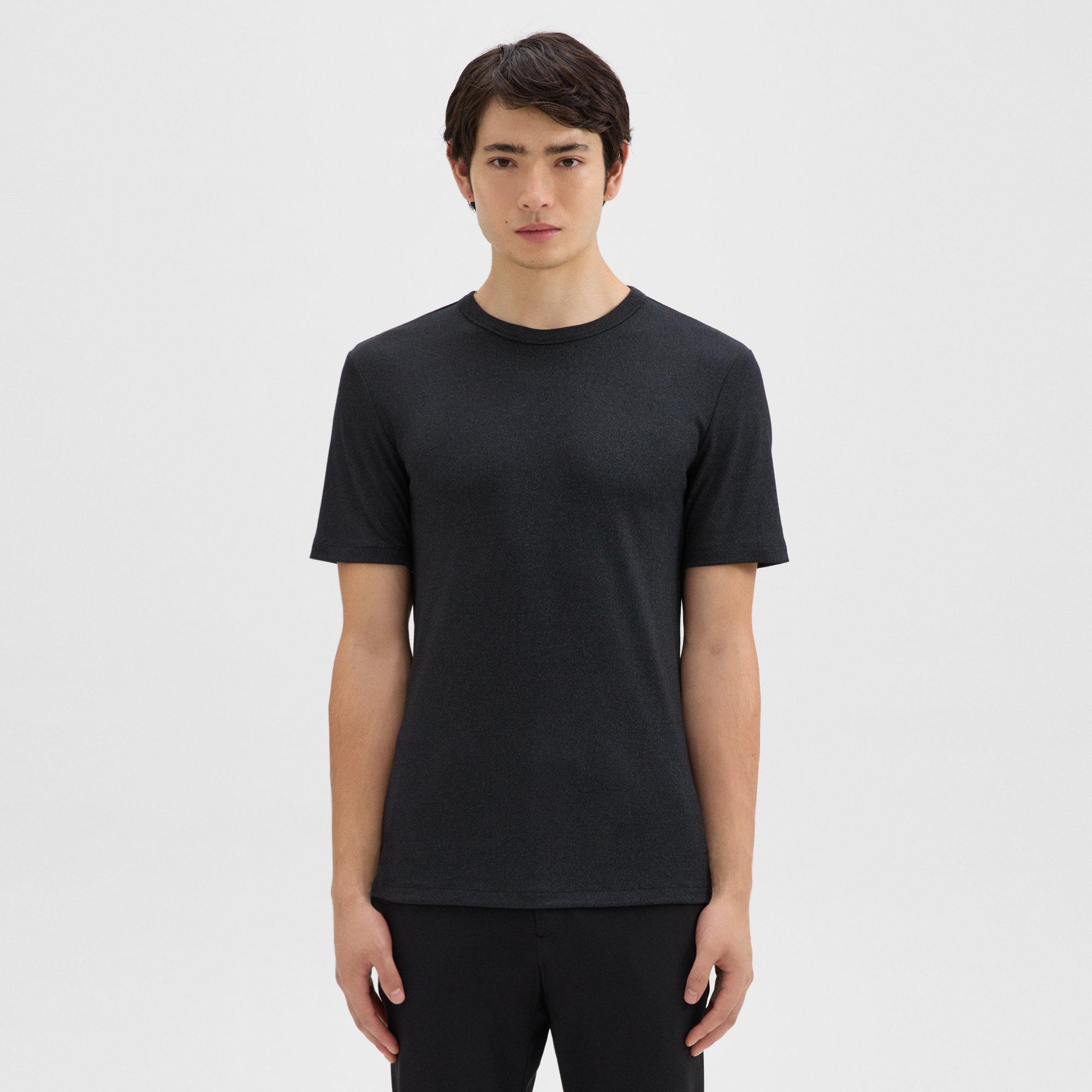 Shop Theory Essential Tee In Anemone Modal Jersey In Black Multi