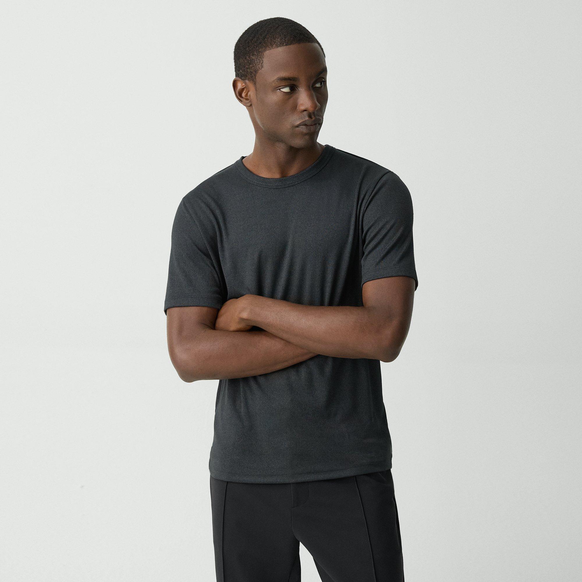 Theory Essential Tee In Anemone Modal Jersey In Black Multi