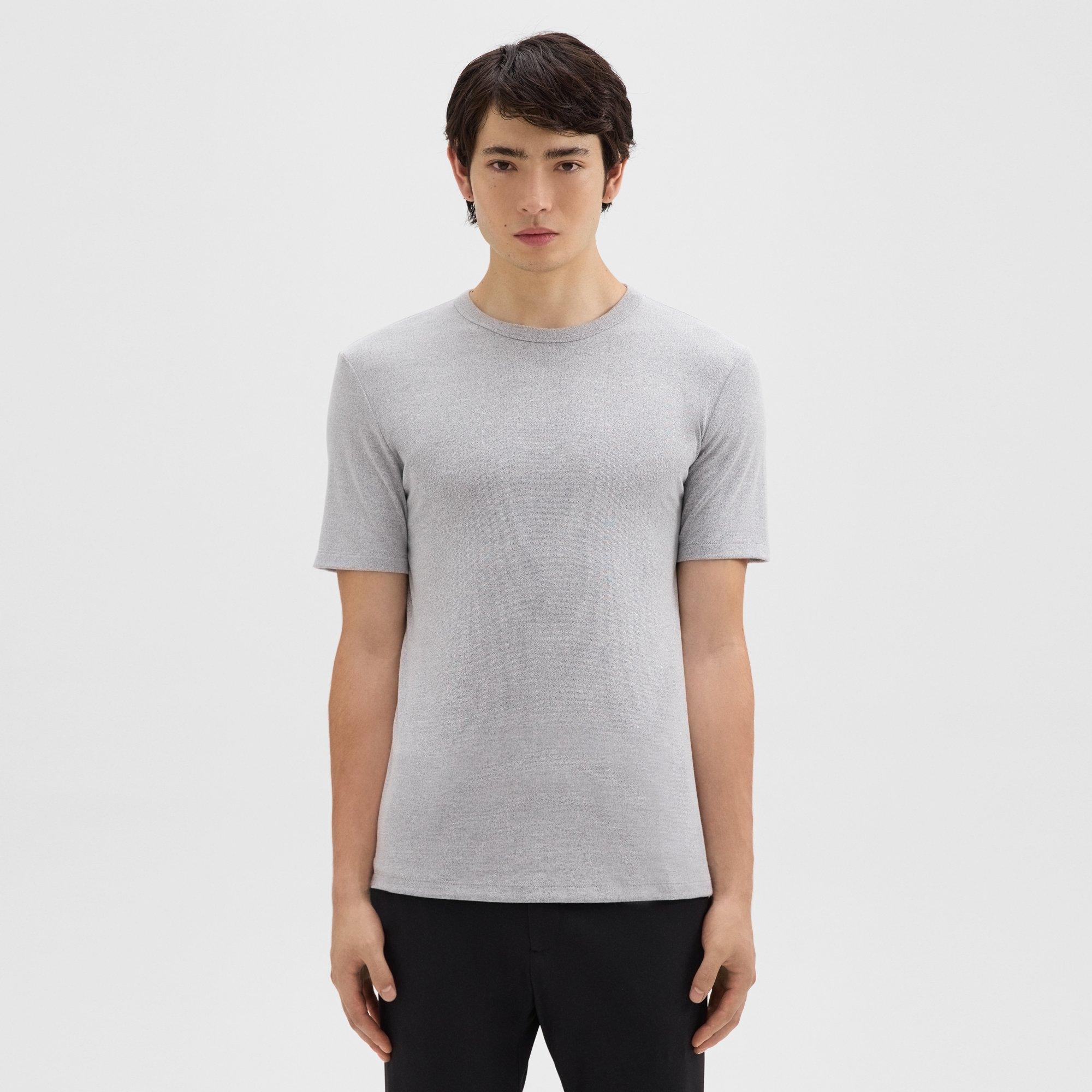 Shop Theory Essential Tee In Anemone Modal Jersey In Grey Multi