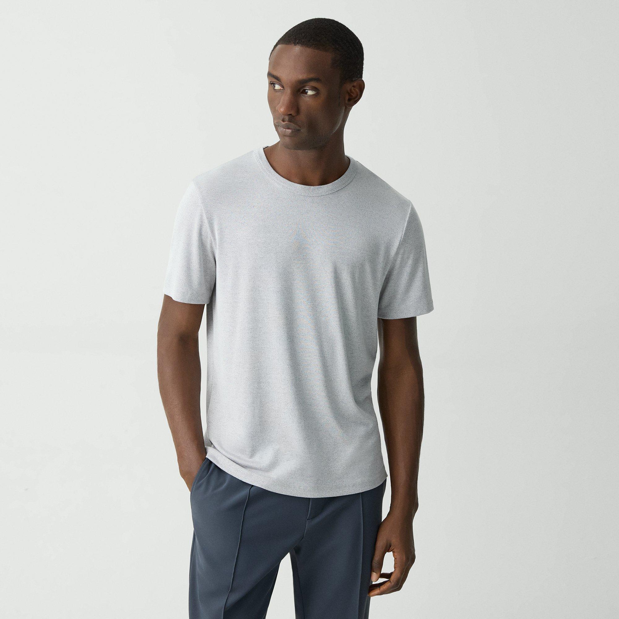 Shop Theory Essential Tee In Anemone Modal Jersey In Grey Multi