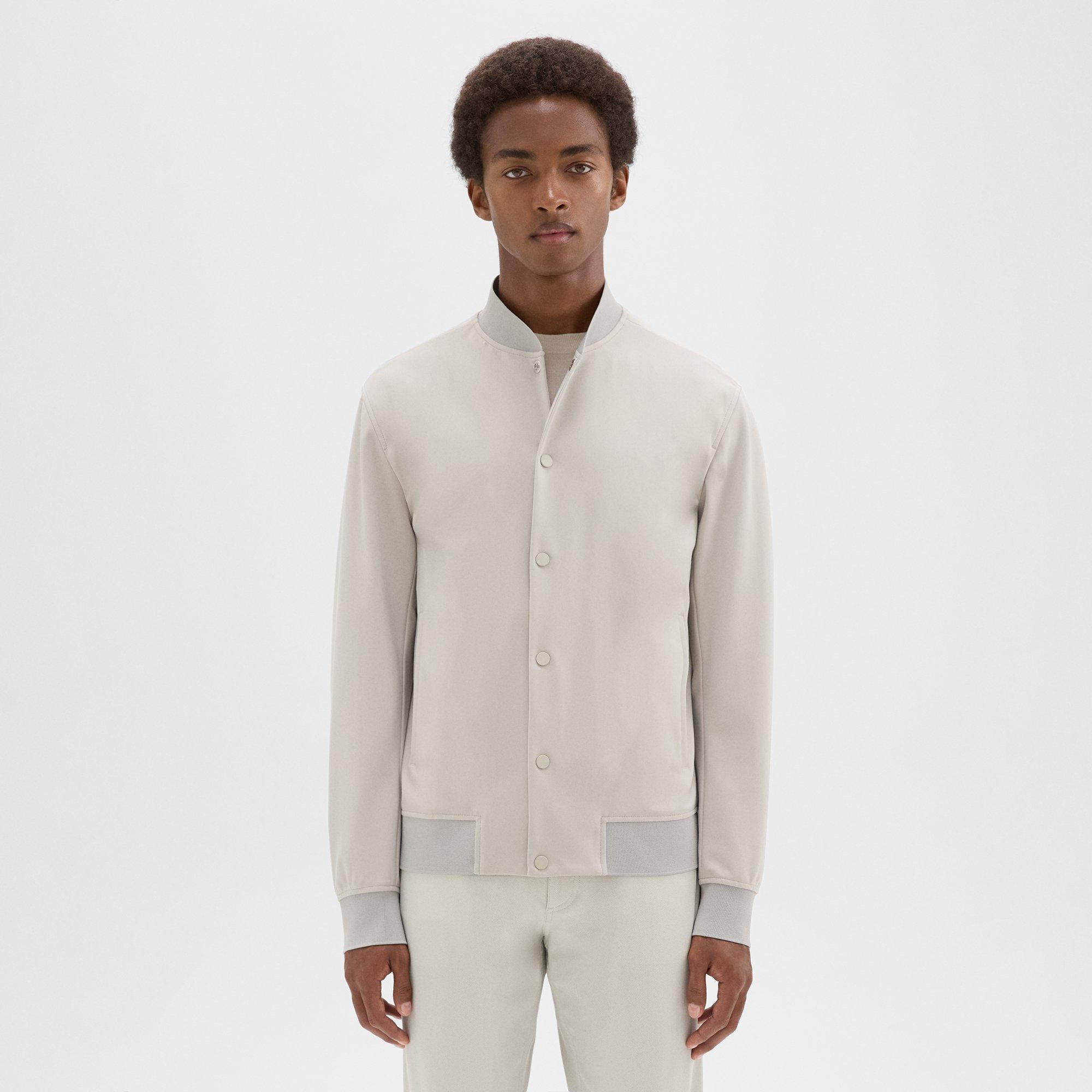 Theory Murphy Bomber Jacket In Precision Ponte In Putty