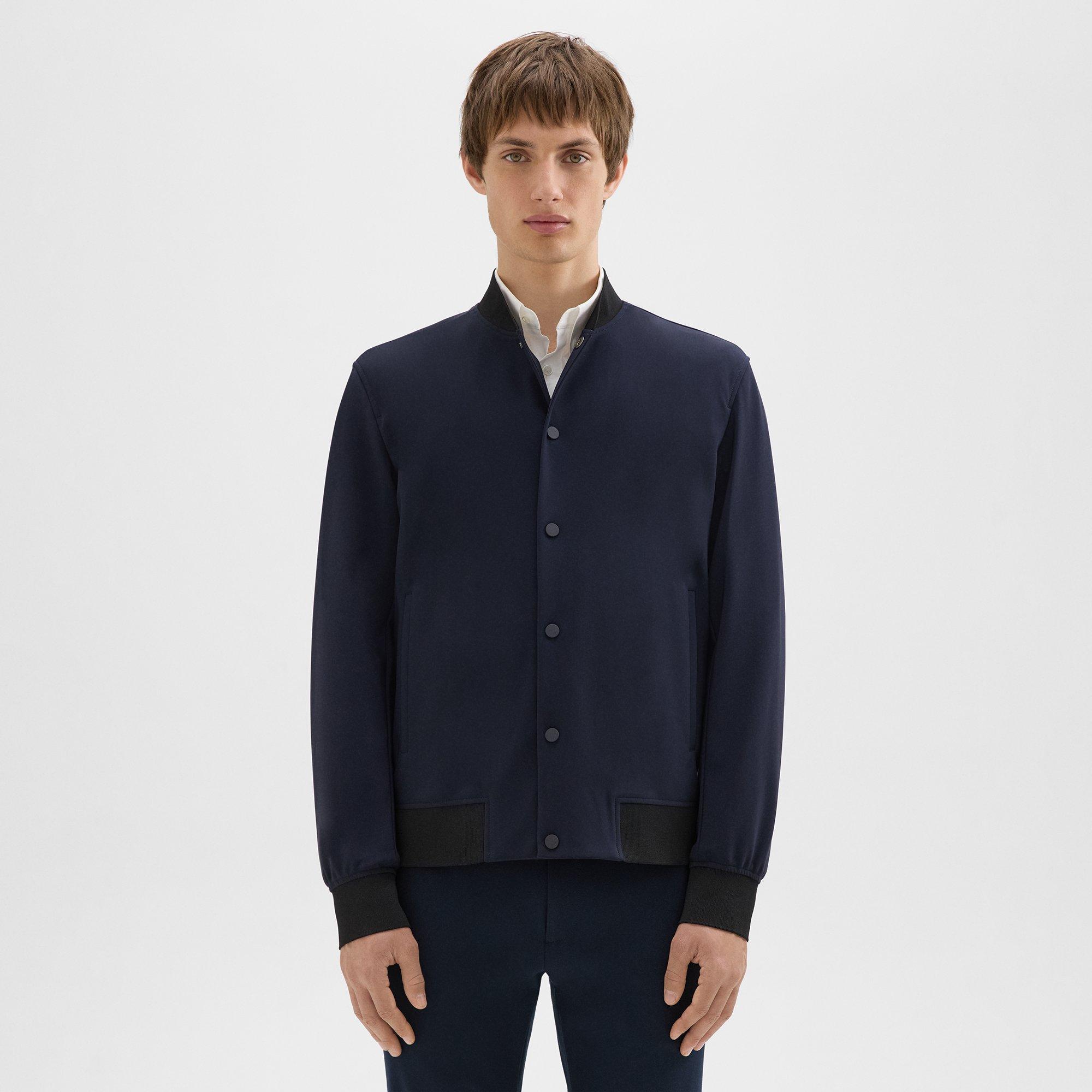 Theory Murphy Bomber Jacket In Precision Ponte In Blue