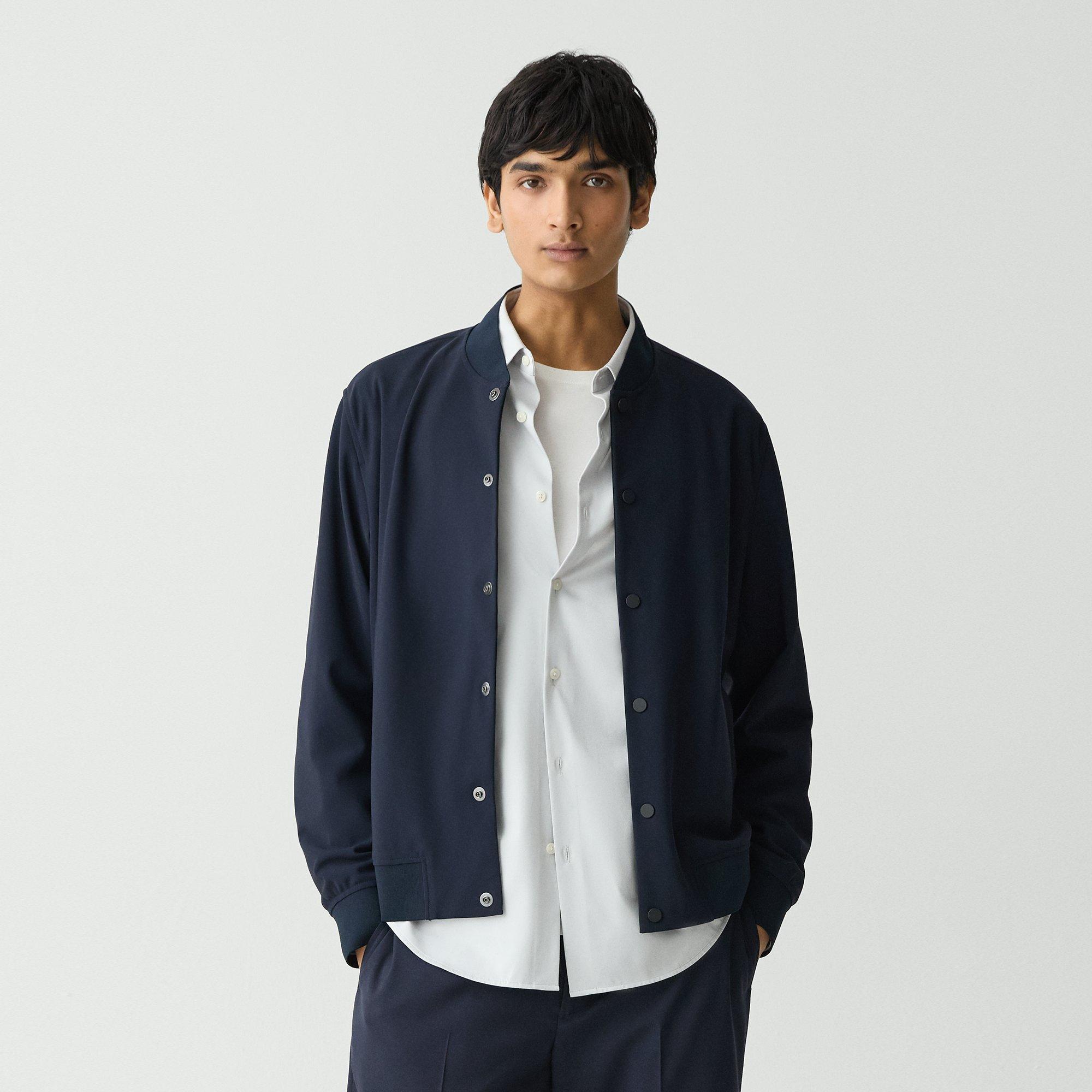 Theory Murphy Bomber Jacket In Precision Ponte In Blue