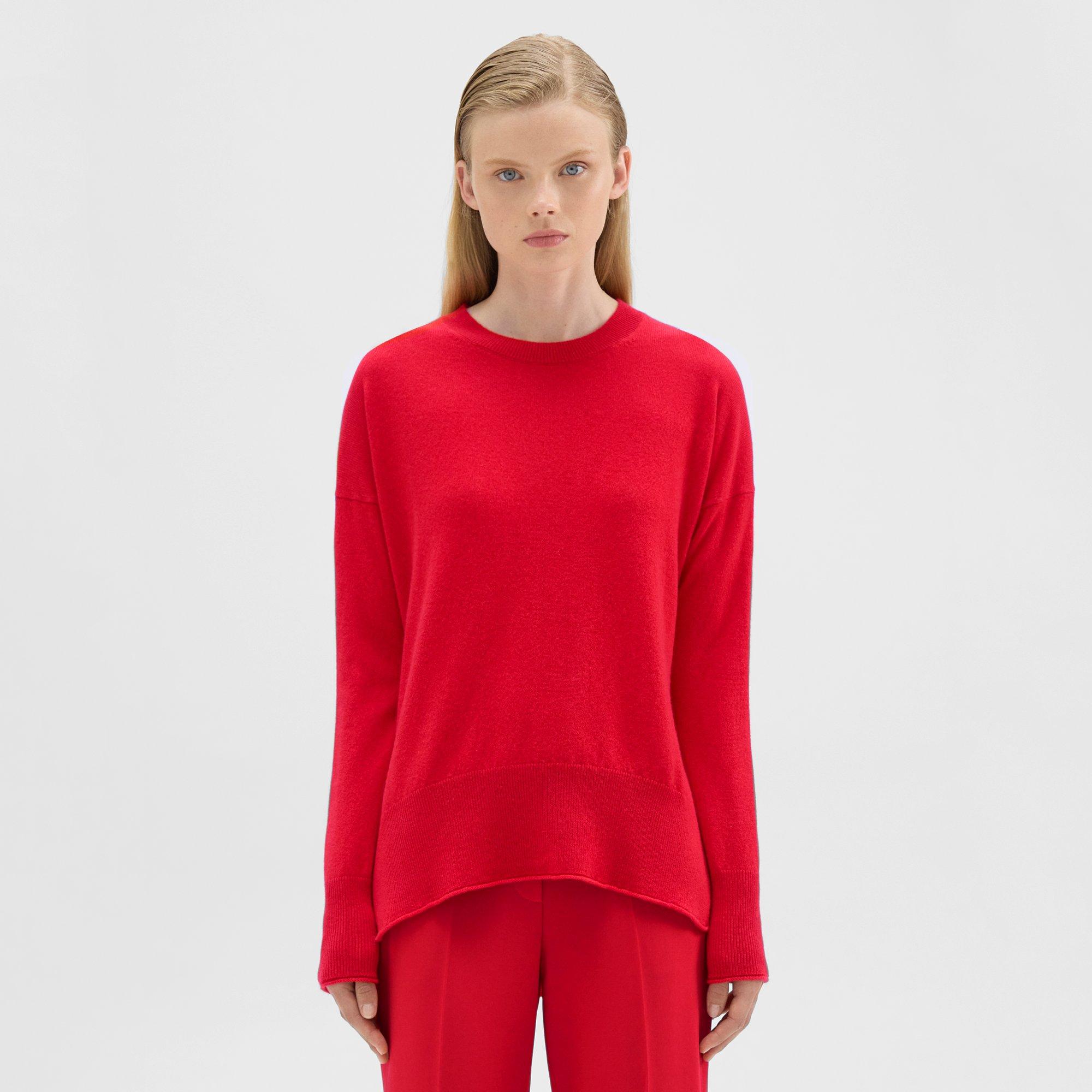 Theory Karenia Sweater In Cashmere In Red Geranium
