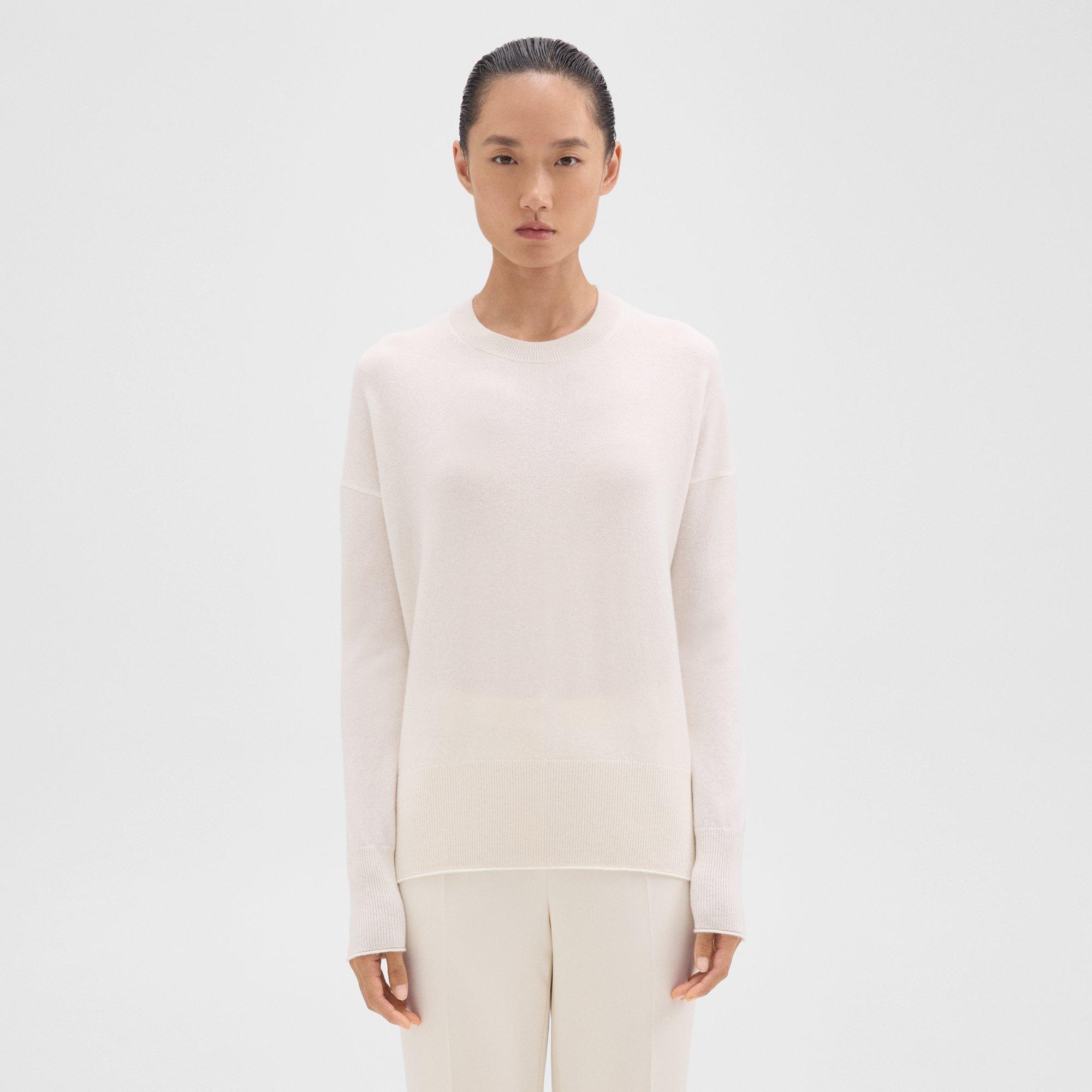 Theory Karenia Sweater In Cashmere In Ivory