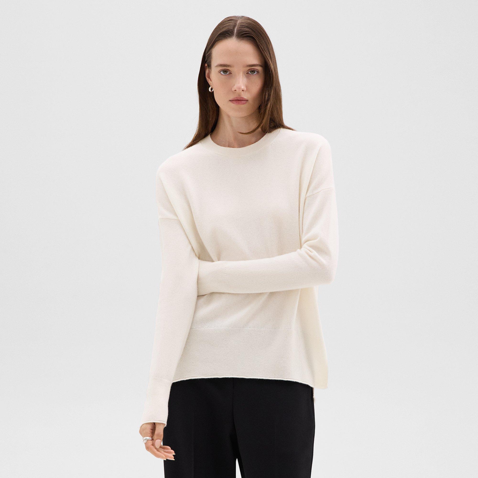 Theory Karenia Sweater In Cashmere In Ivory