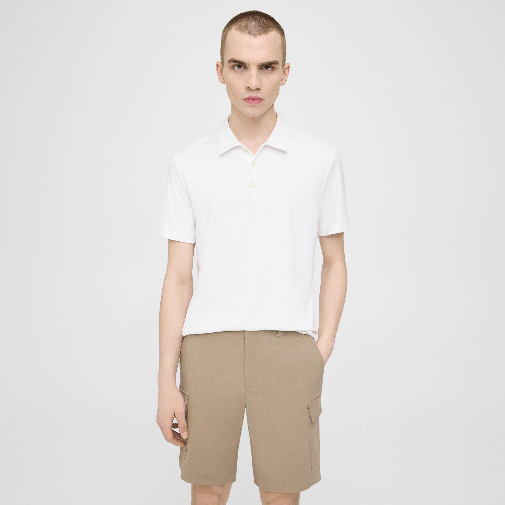 Theory Bron Polo Shirt In Anemone Modal Jersey In White