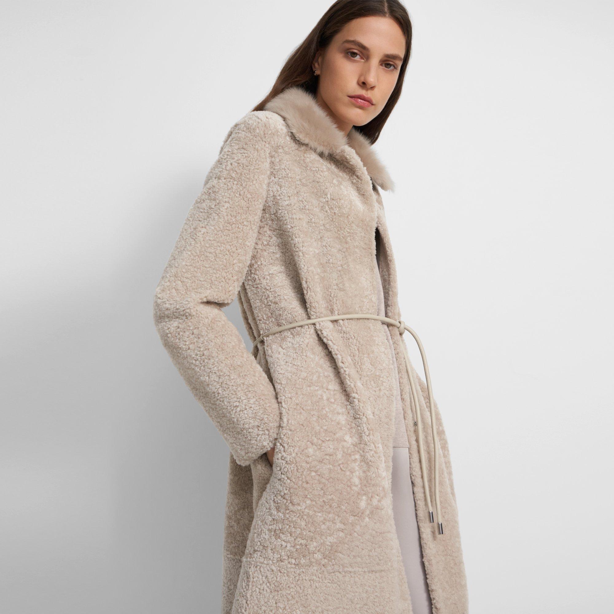 Shirttail Coat in Shearling