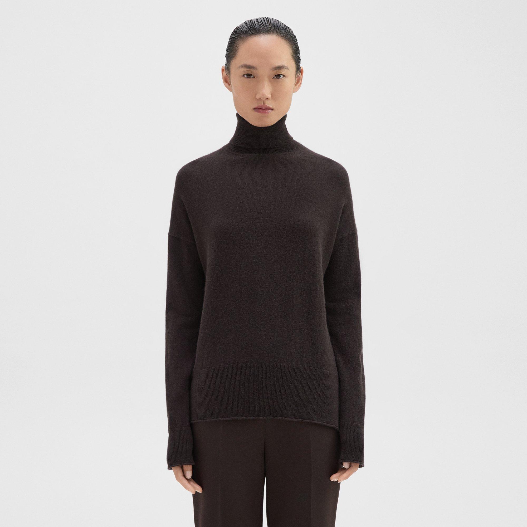 Theory Karenia Turtleneck Sweater In Cashmere In Mink