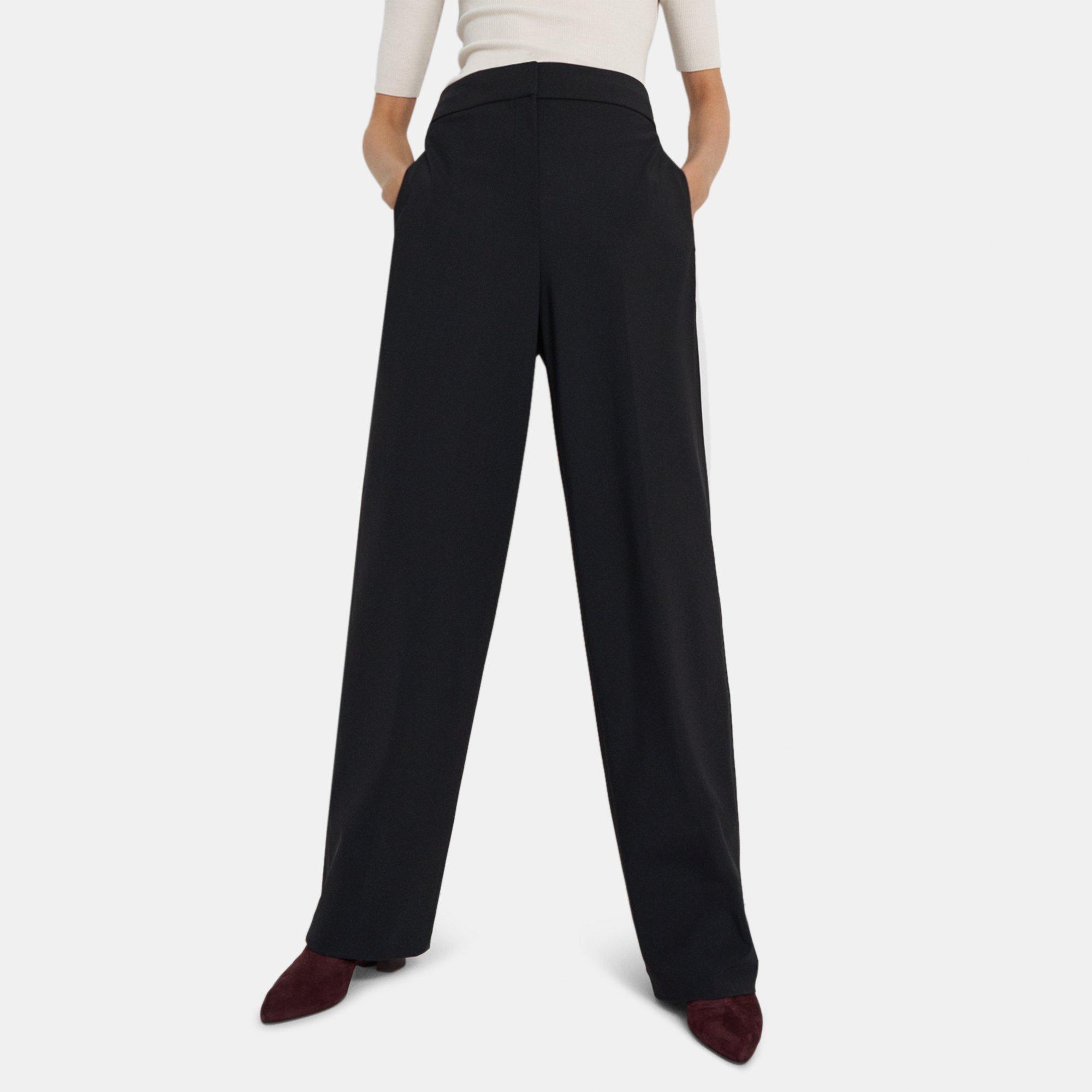 Theory High-waisted Pant In Precision Ponte In Black