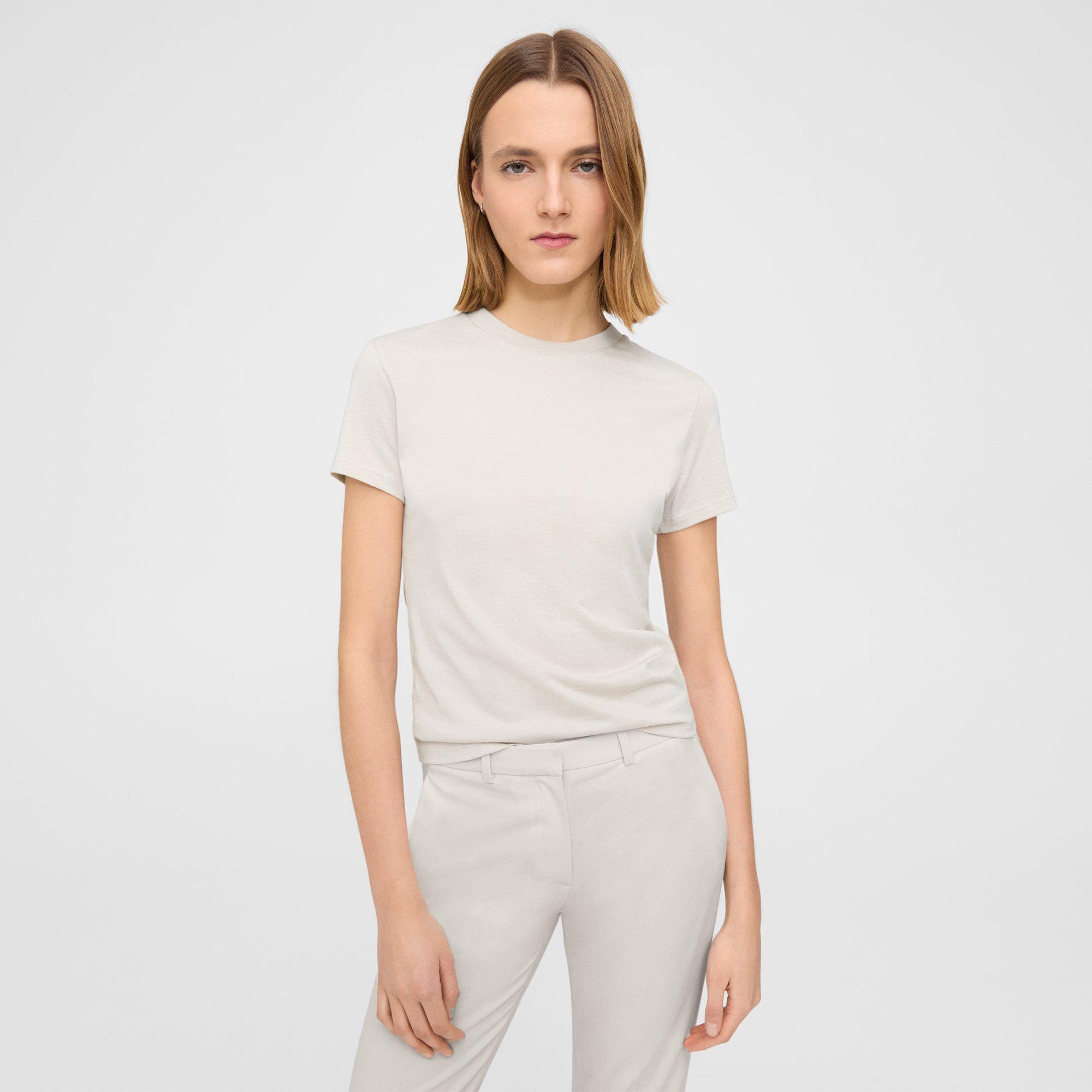 Theory Tiny Tee In Organic Cotton In Sand