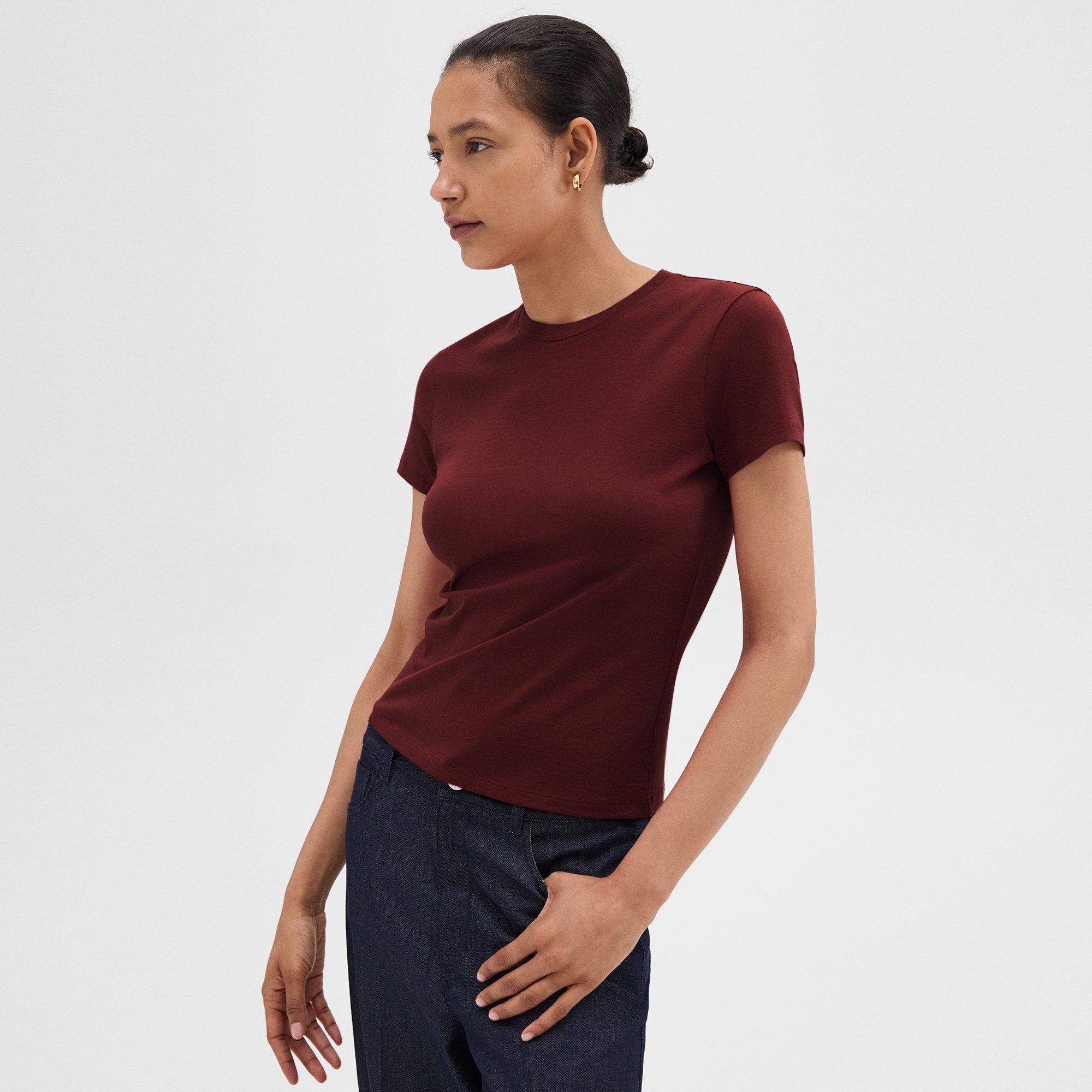 Theory Tiny Tee In Organic Cotton In Cordovan