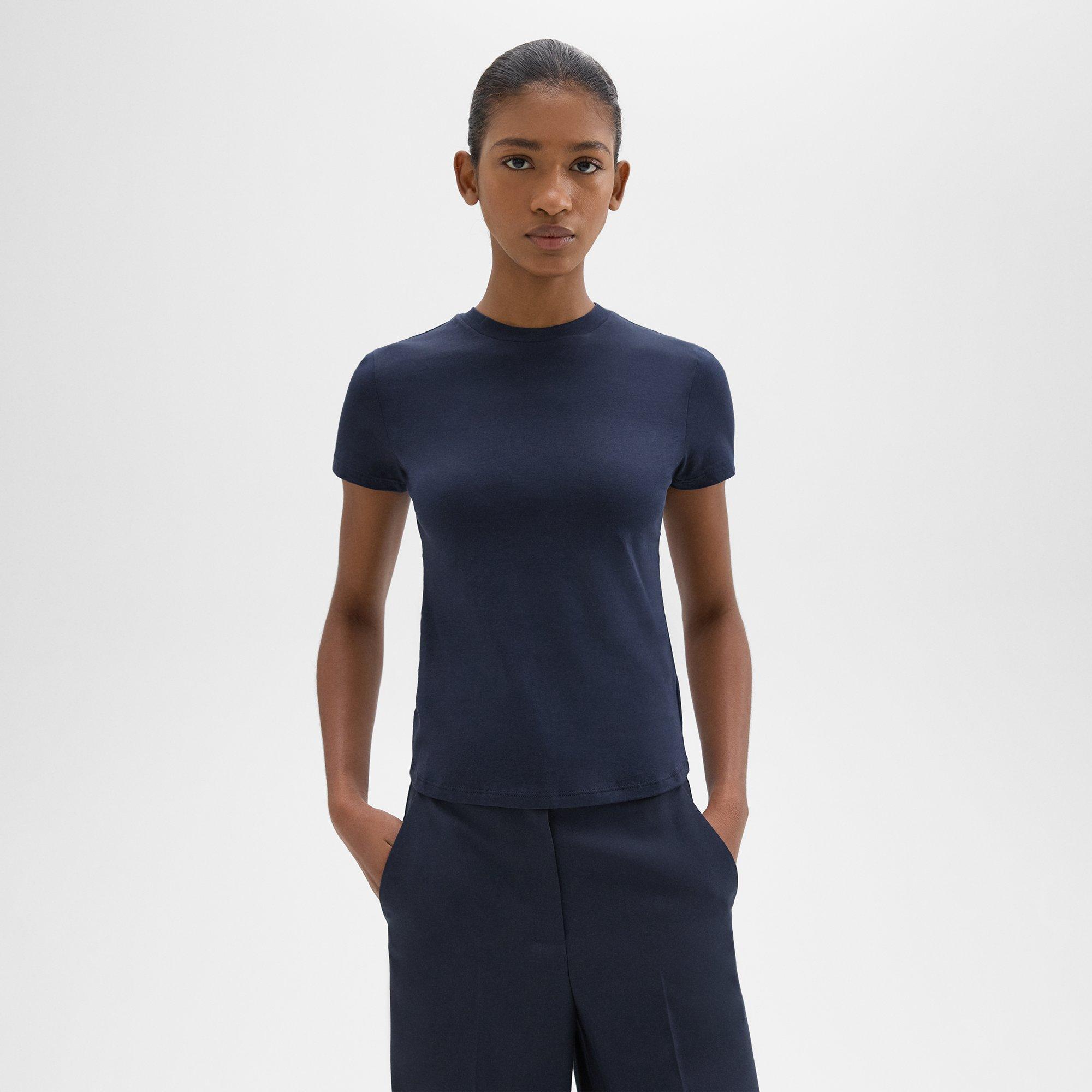 Theory Tiny Tee In Organic Cotton In Nocturne Navy