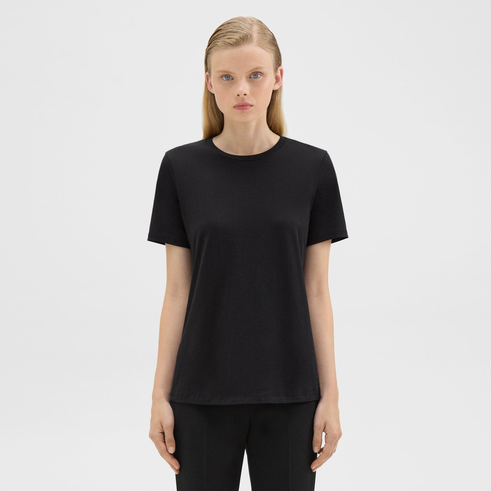 Theory Easy Tee In Organic Cotton In Black