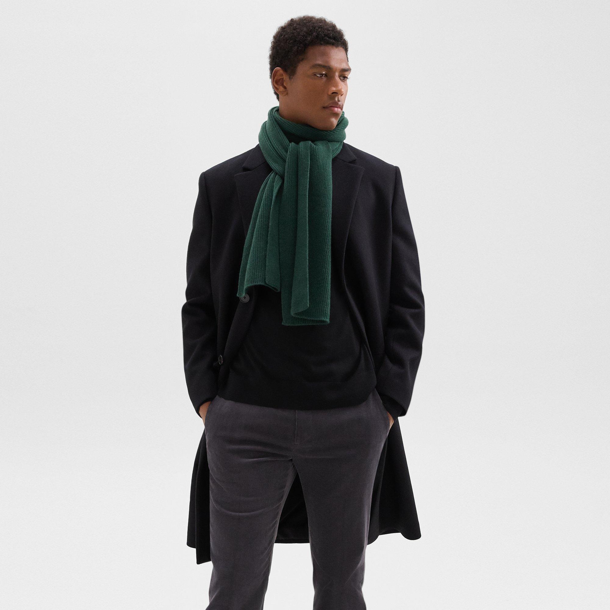 Theory Camden Scarf In Ribbed Cashmere In Brunswick