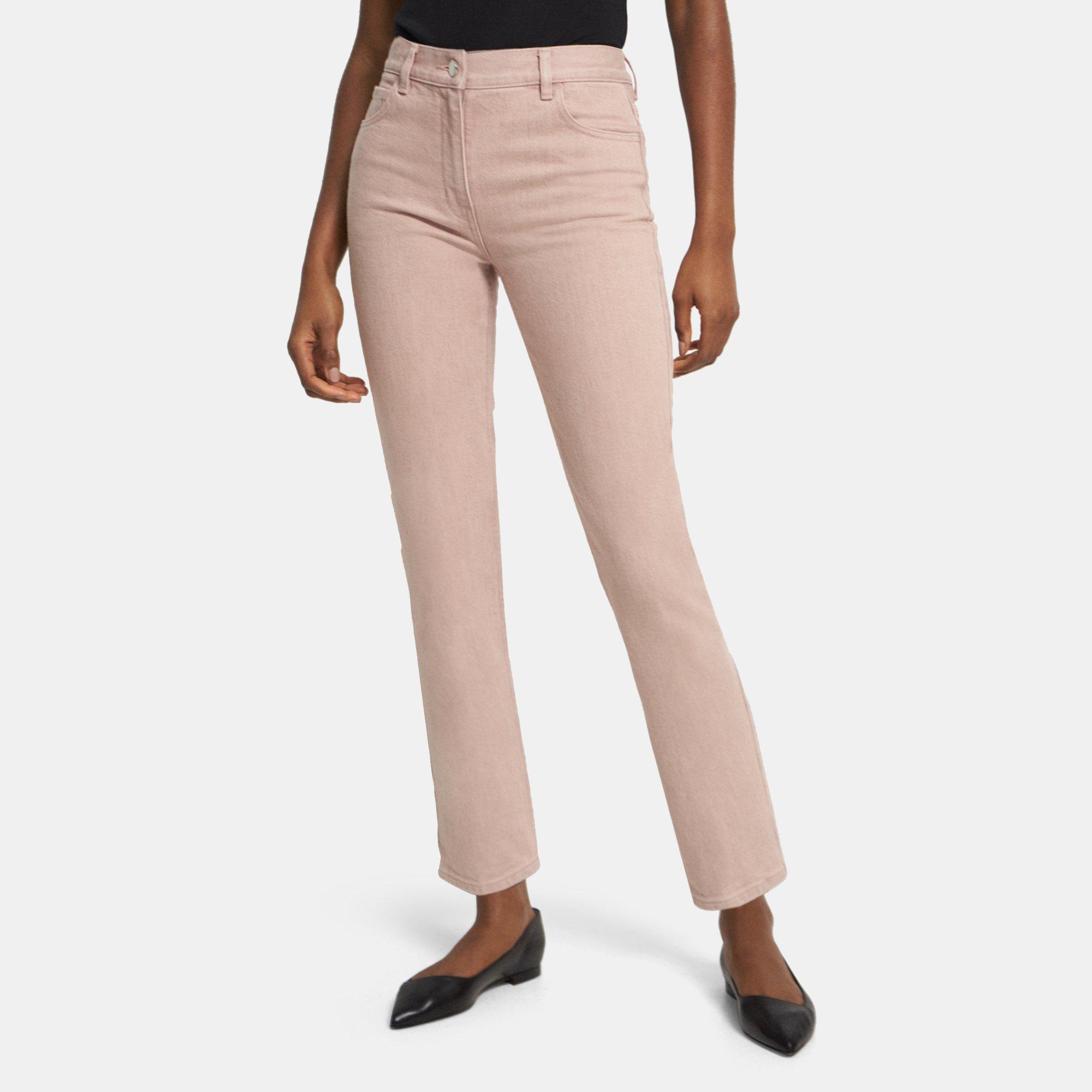 Theory Slim Cropped Jean In Dyed Denim In Blush