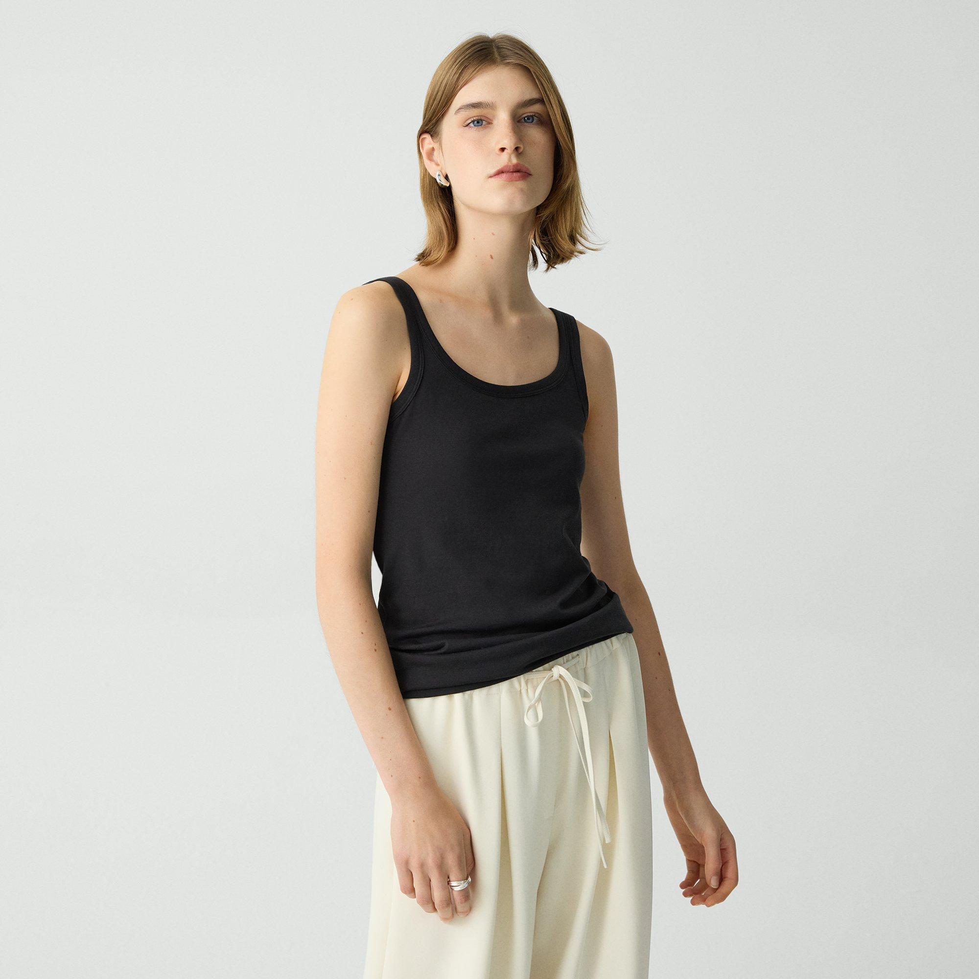 Theory Scoop Neck Tank In Black