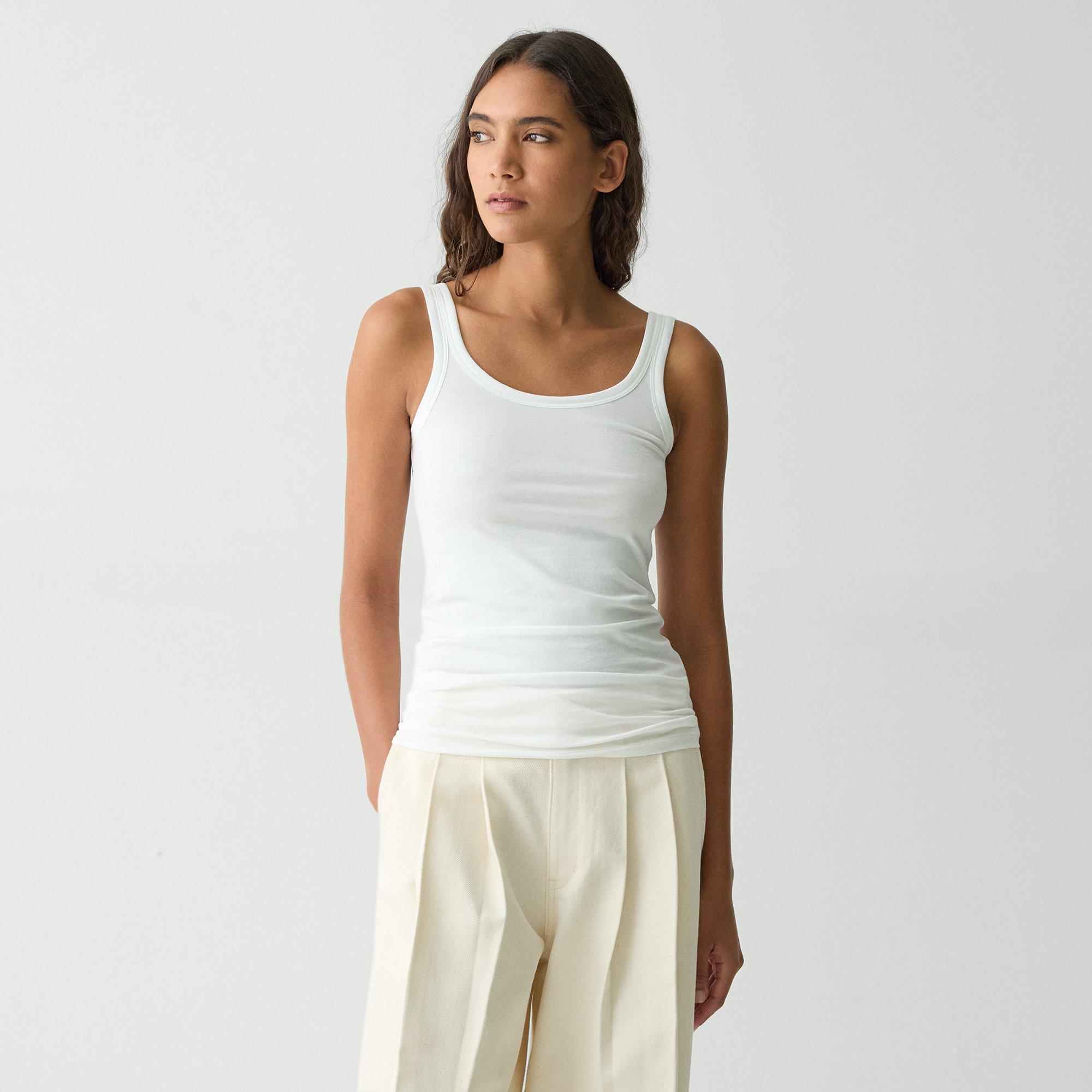 Theory Scoop-neck Tank Top In Organic Cotton In White