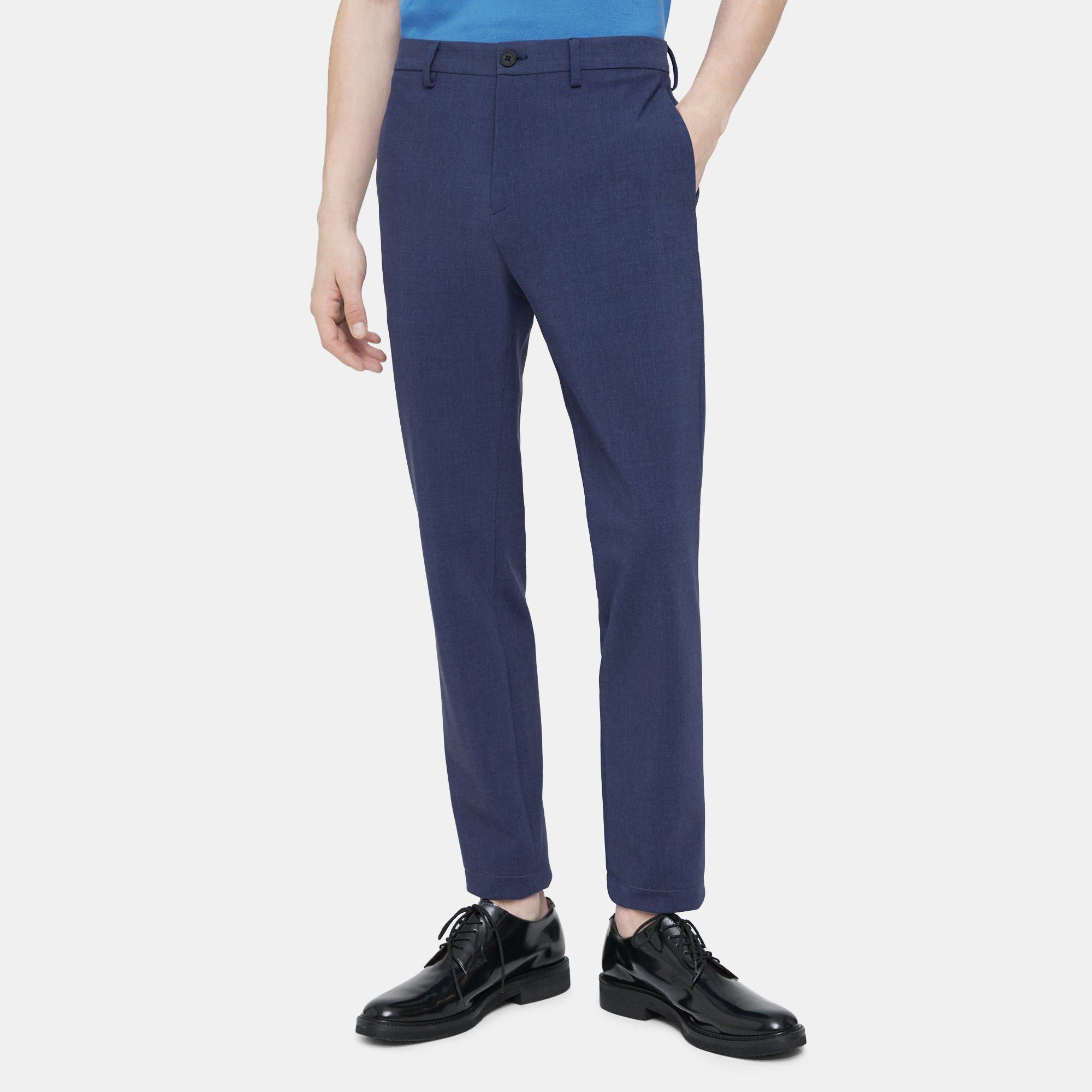 Theory Zaine Pant In Printed Precision Ponte In New Klein Blue Multi