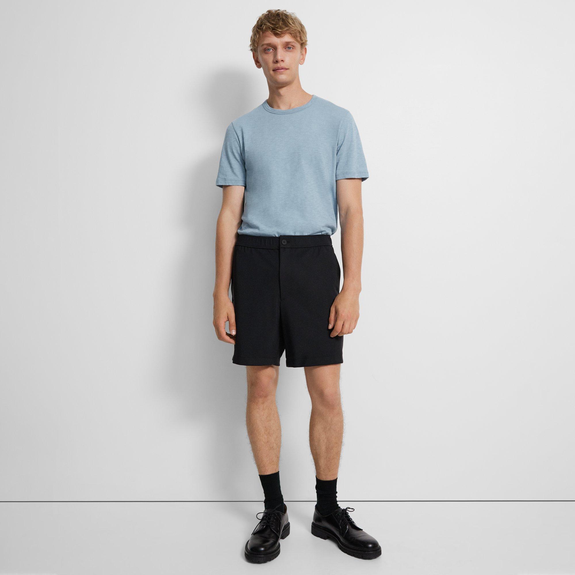 Theory Curtis Drawstring Short In Precision Ponte In Black