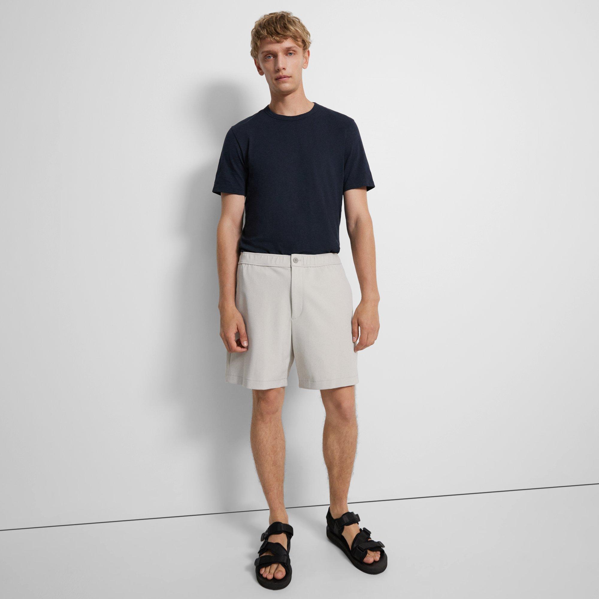 Theory Curtis Drawstring Short In Precision Ponte In Putty