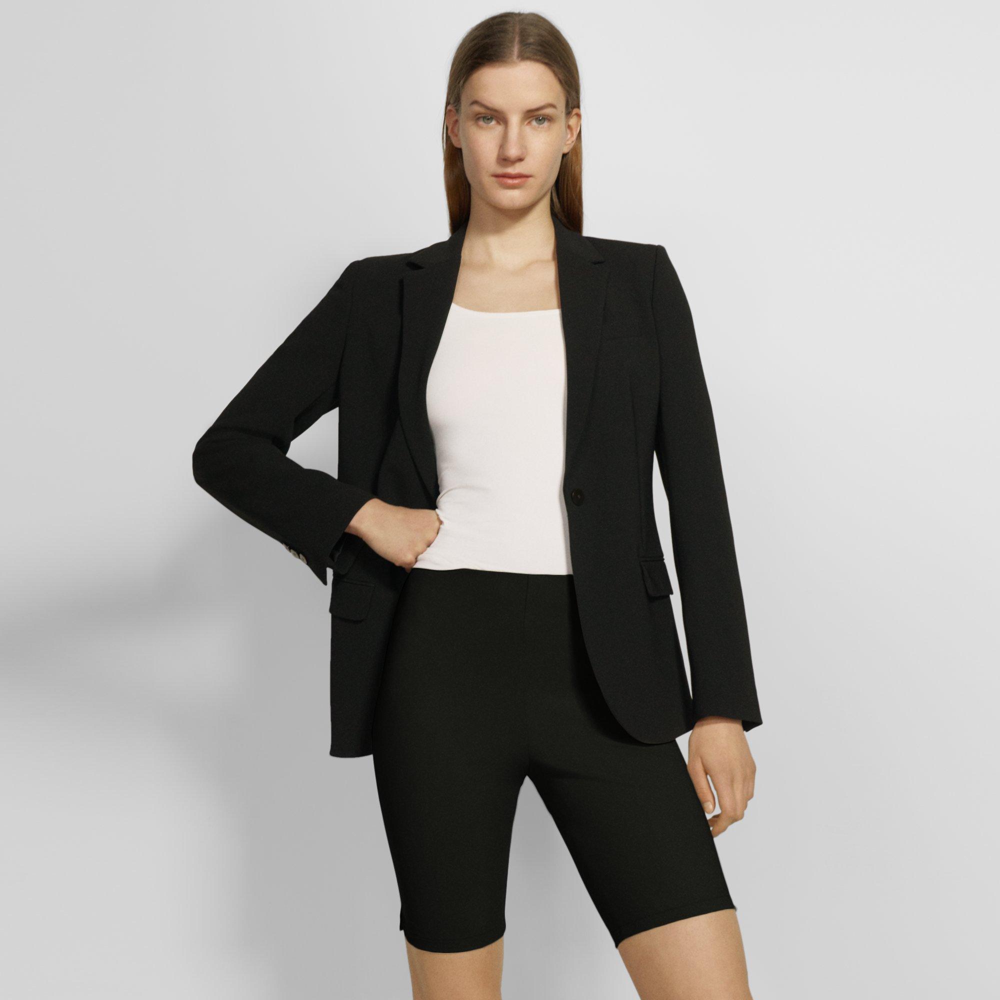 Theory Biker Short In Performance Knit In Black