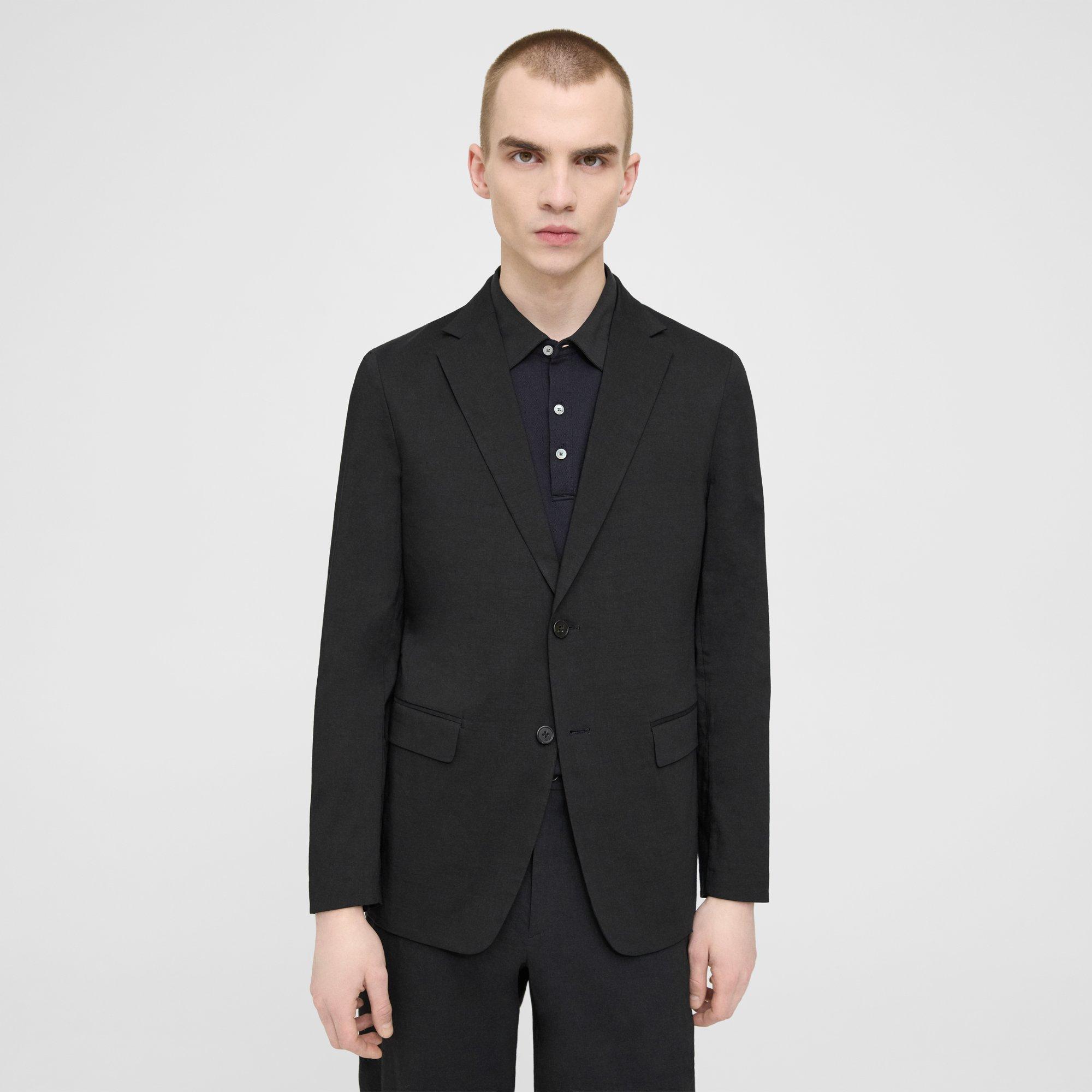 Theory Clinton Blazer In Good Linen In Black